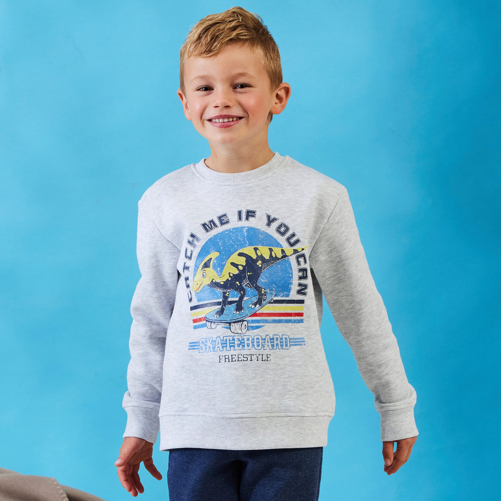 Jungen-Sweatshirt mit Dino-Aufdruck
