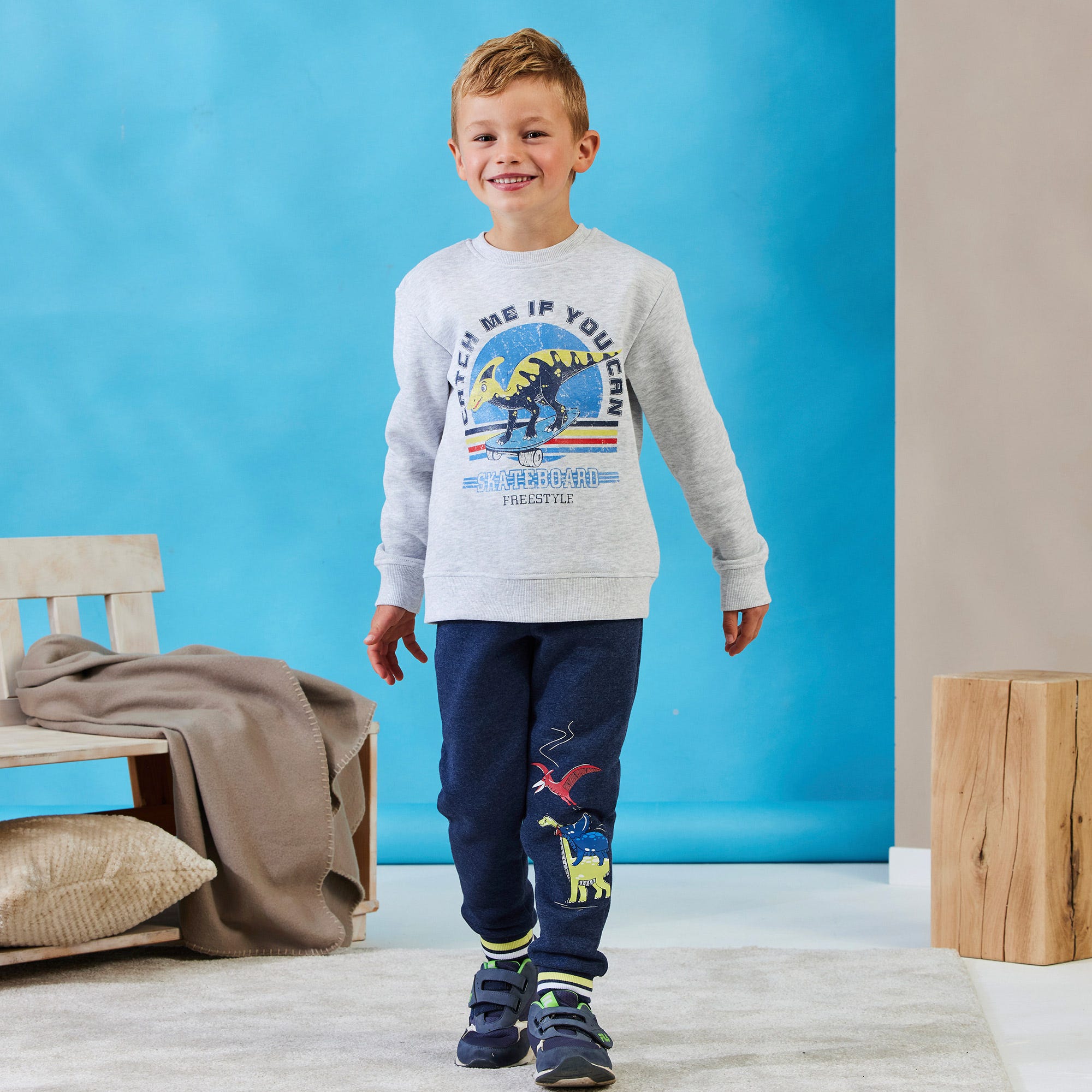 Jungen-Jogginghose mit Dino-Aufdruck
