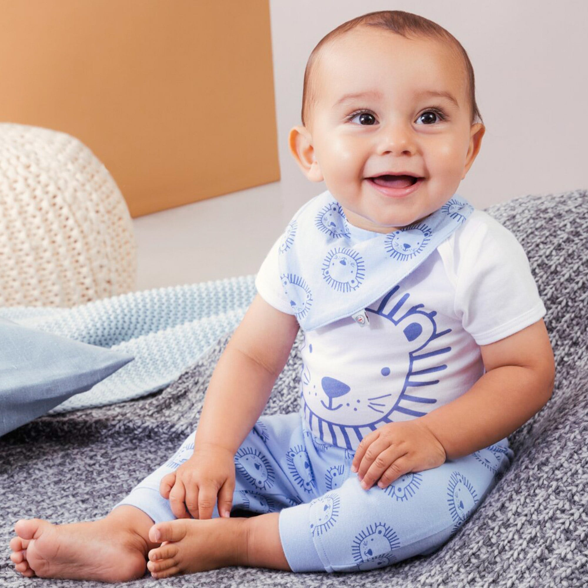 Baby-Jungen-Set mit Löwen-Aufdruck, 3-teilig