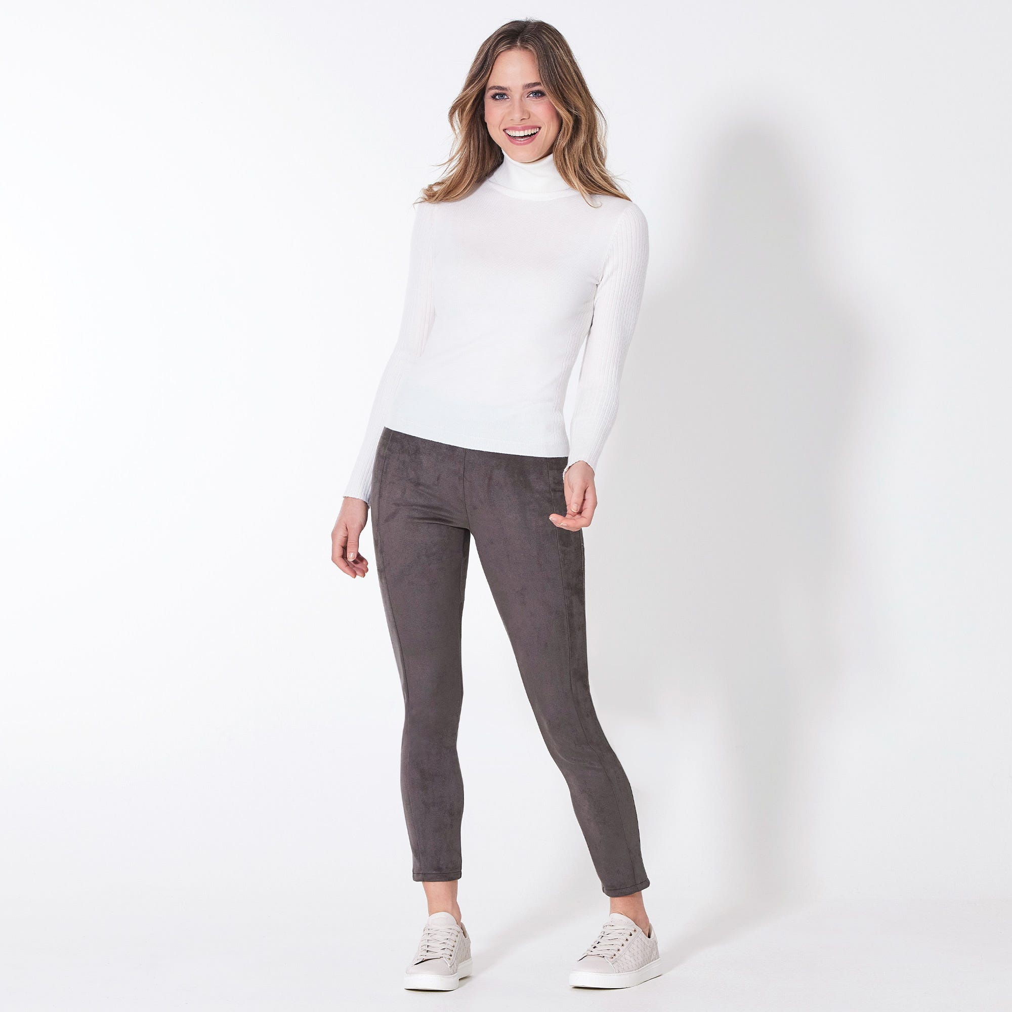 Damen-Leggings in Velour-Optik