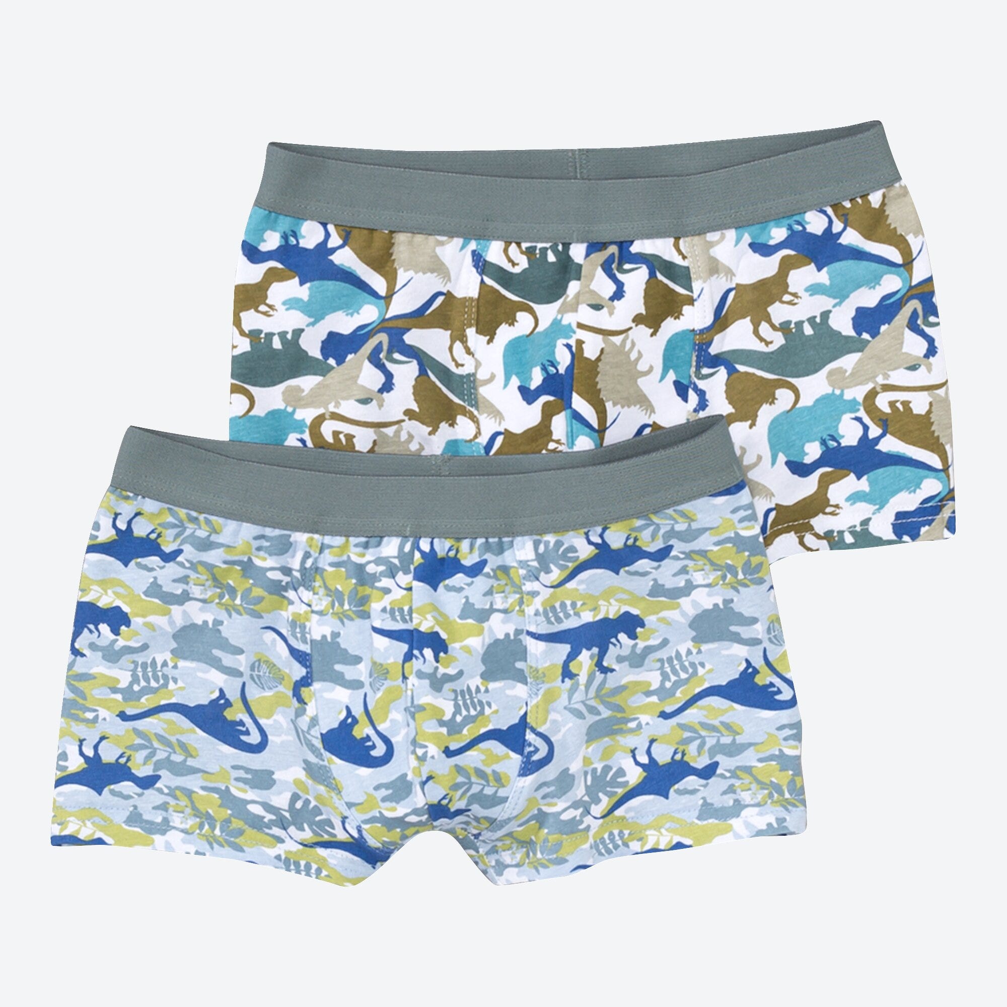 Kinder-Jungen-Retroshorts mit Dino-Muster, 2er-Pack