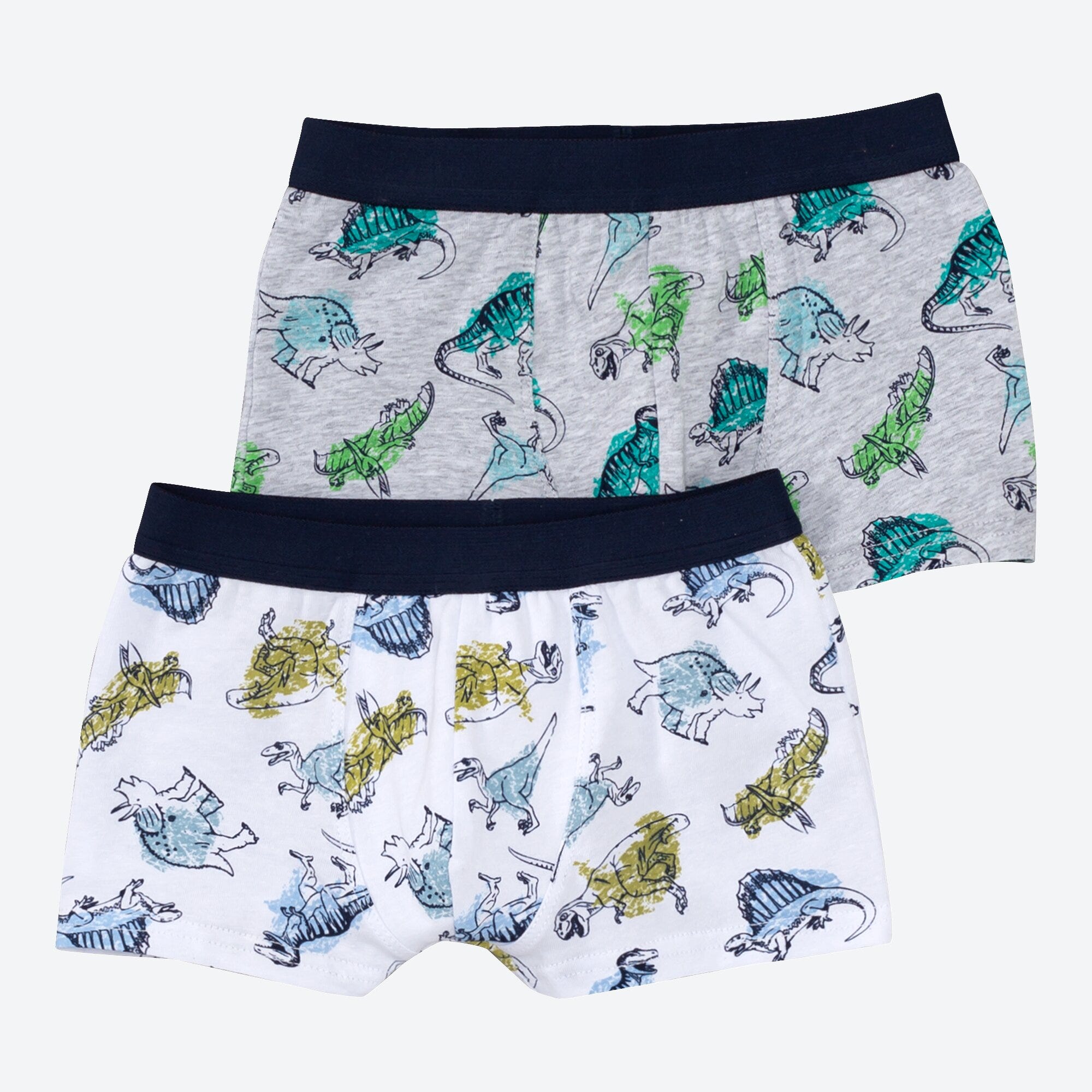 Kinder-Jungen-Retroshorts mit Dinosauriern, 2er-Pack