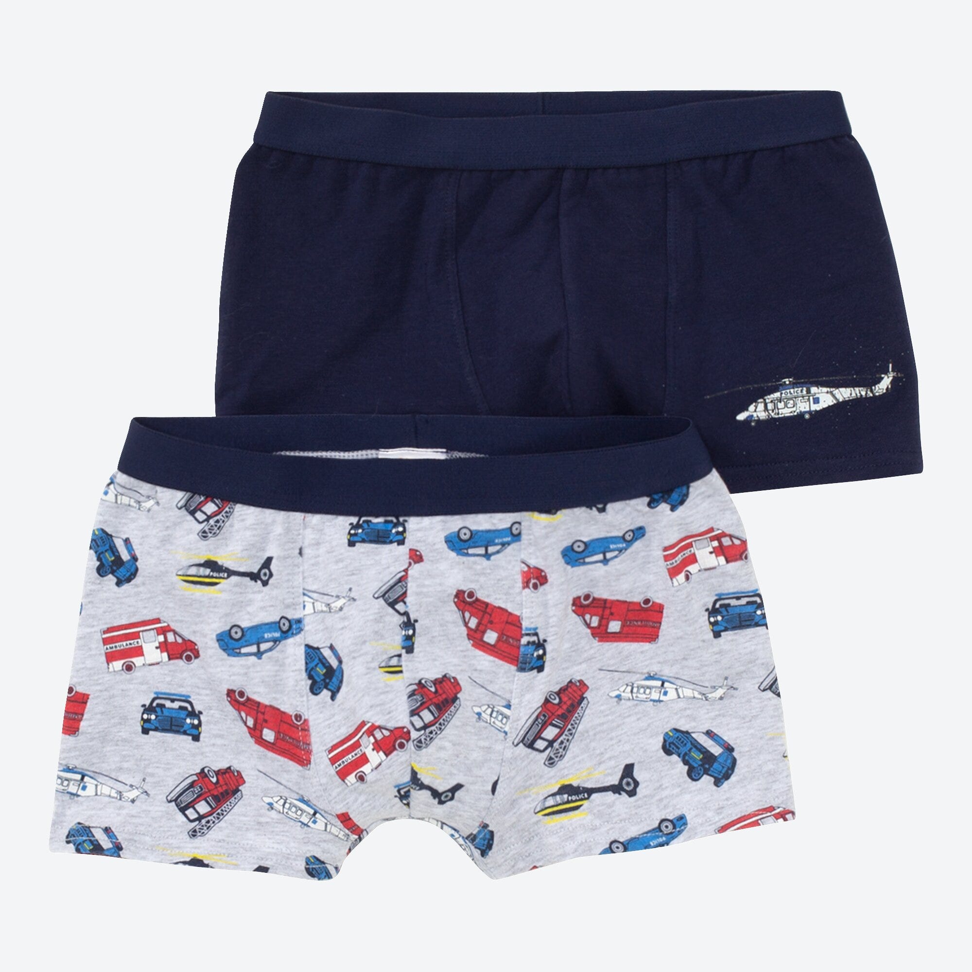 Jungen-Retroshorts mit Rettungsfahrzeugen, 2er-Pack