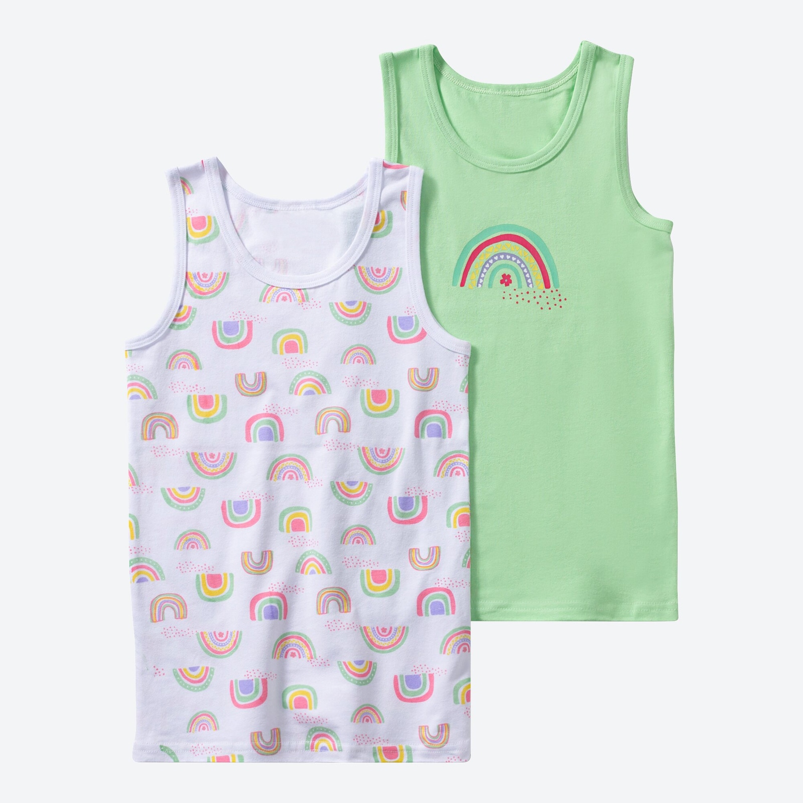Mädchen-Unterhemd mit Regenbogen-Muster, 2er-Pack