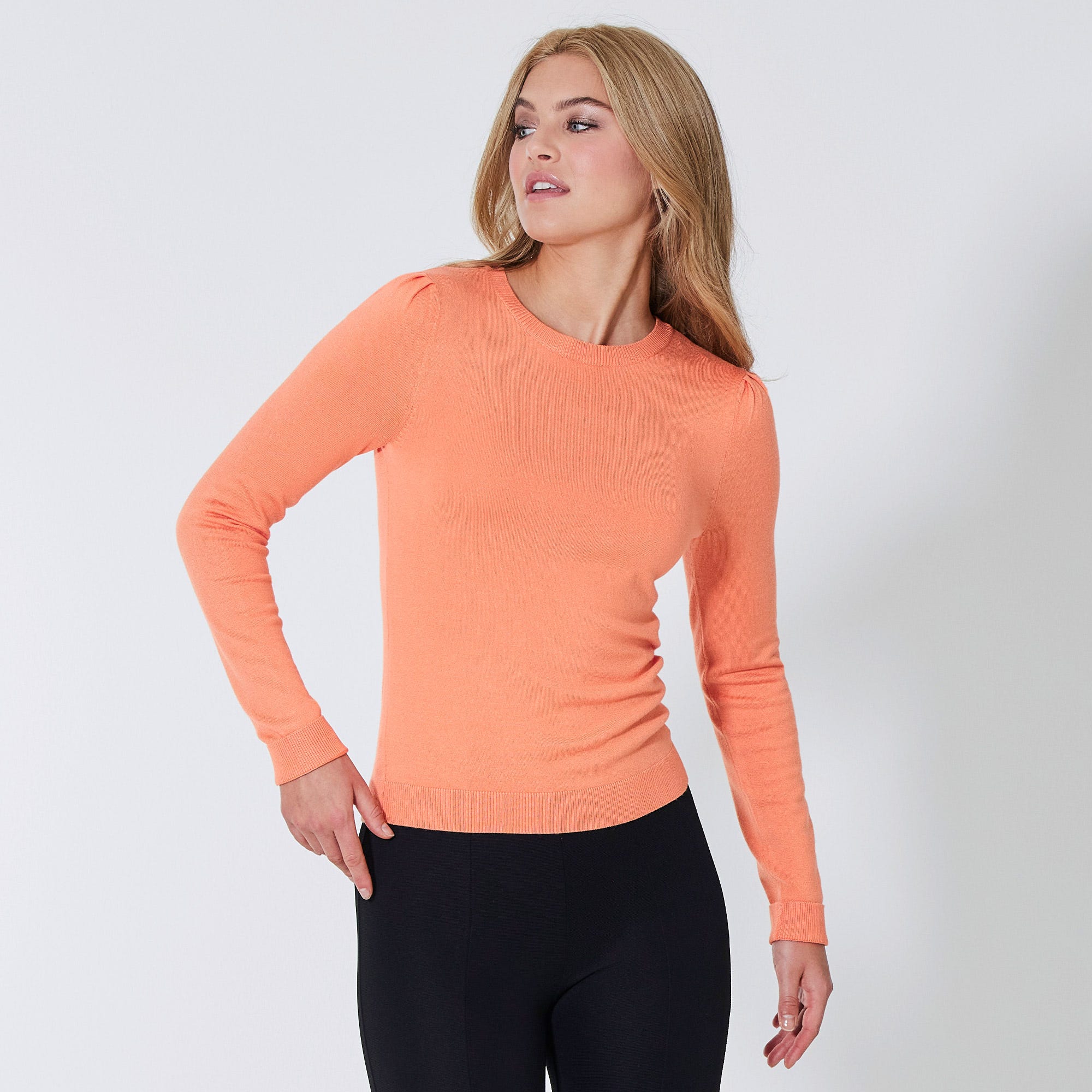 Damen-Feinstrickpullover mit Puffärmeln
