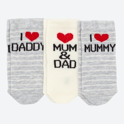 Baby-Socken mit schönem Spruch, 3er-Pack
