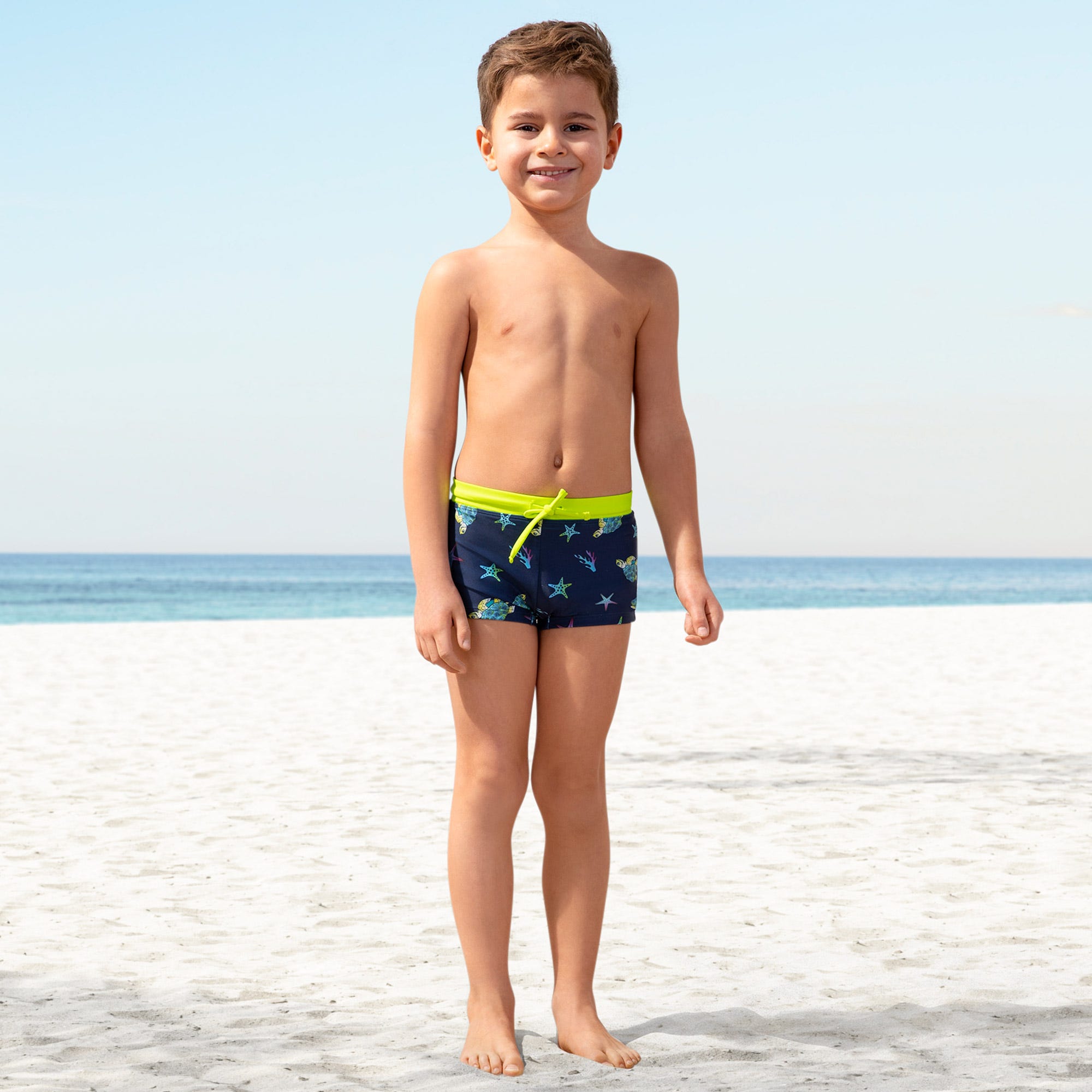 Jungen-Badehose mit Meeres-Muster