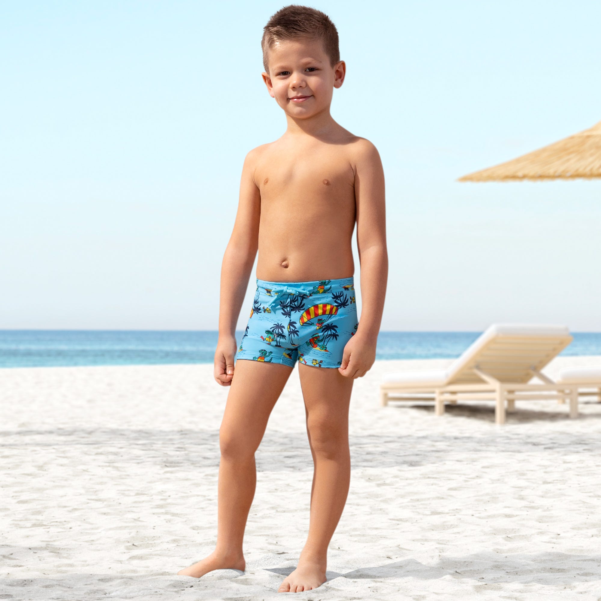 Jungen-Badehose mit Strand-Muster