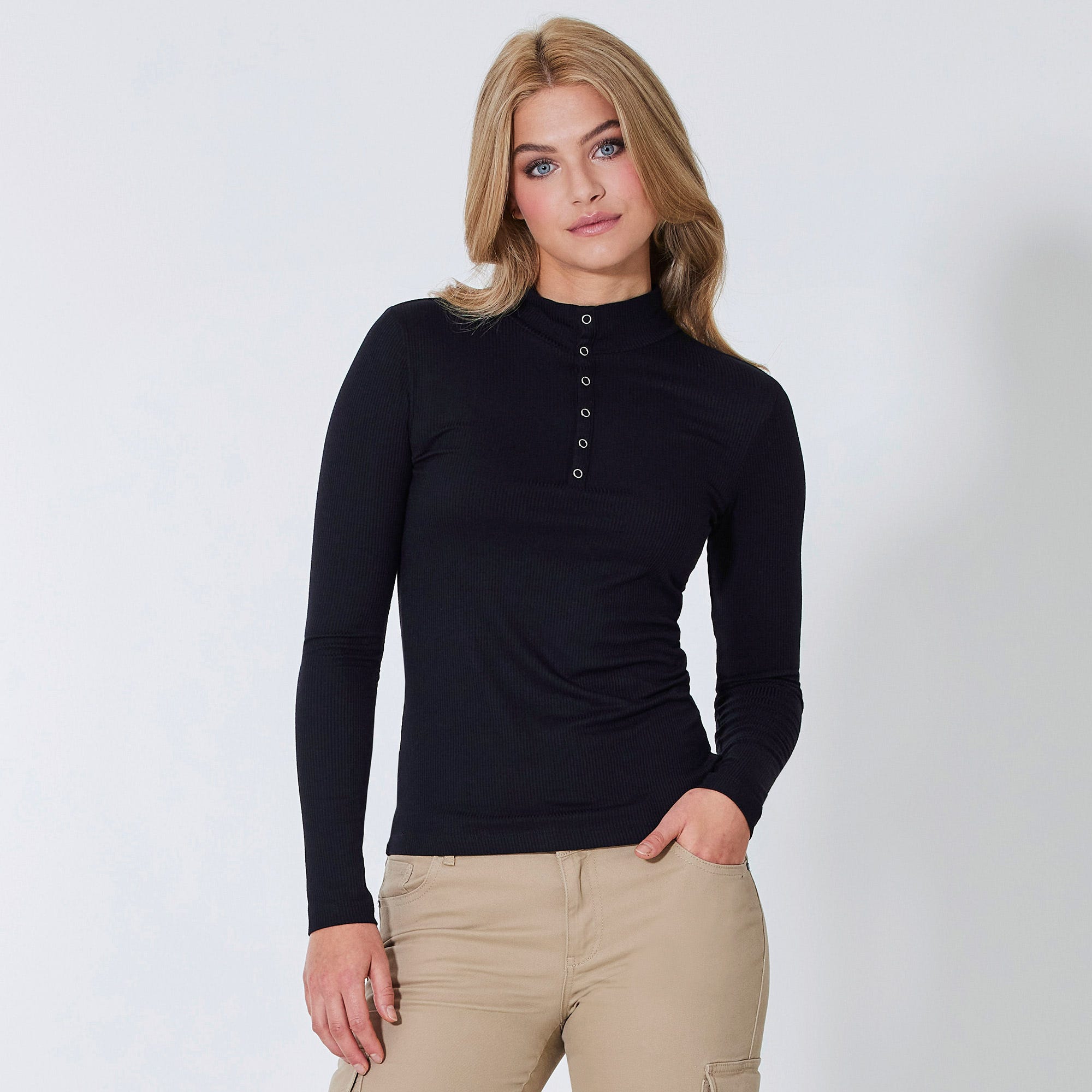 Damen-Shirt mit Knopfleiste