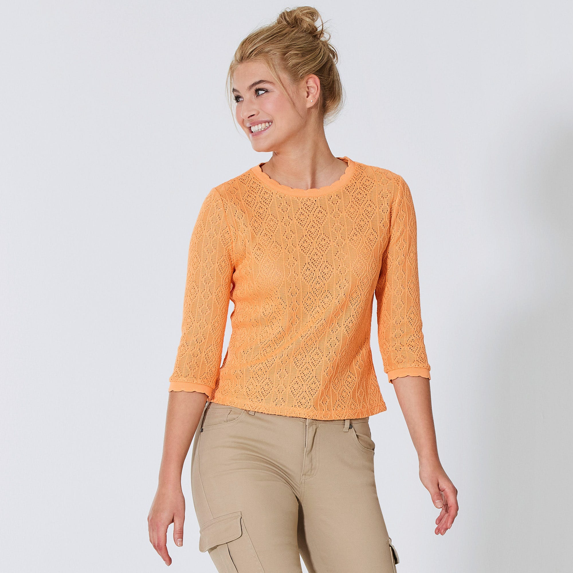 Damen-Shirt mit Ajour-Muster