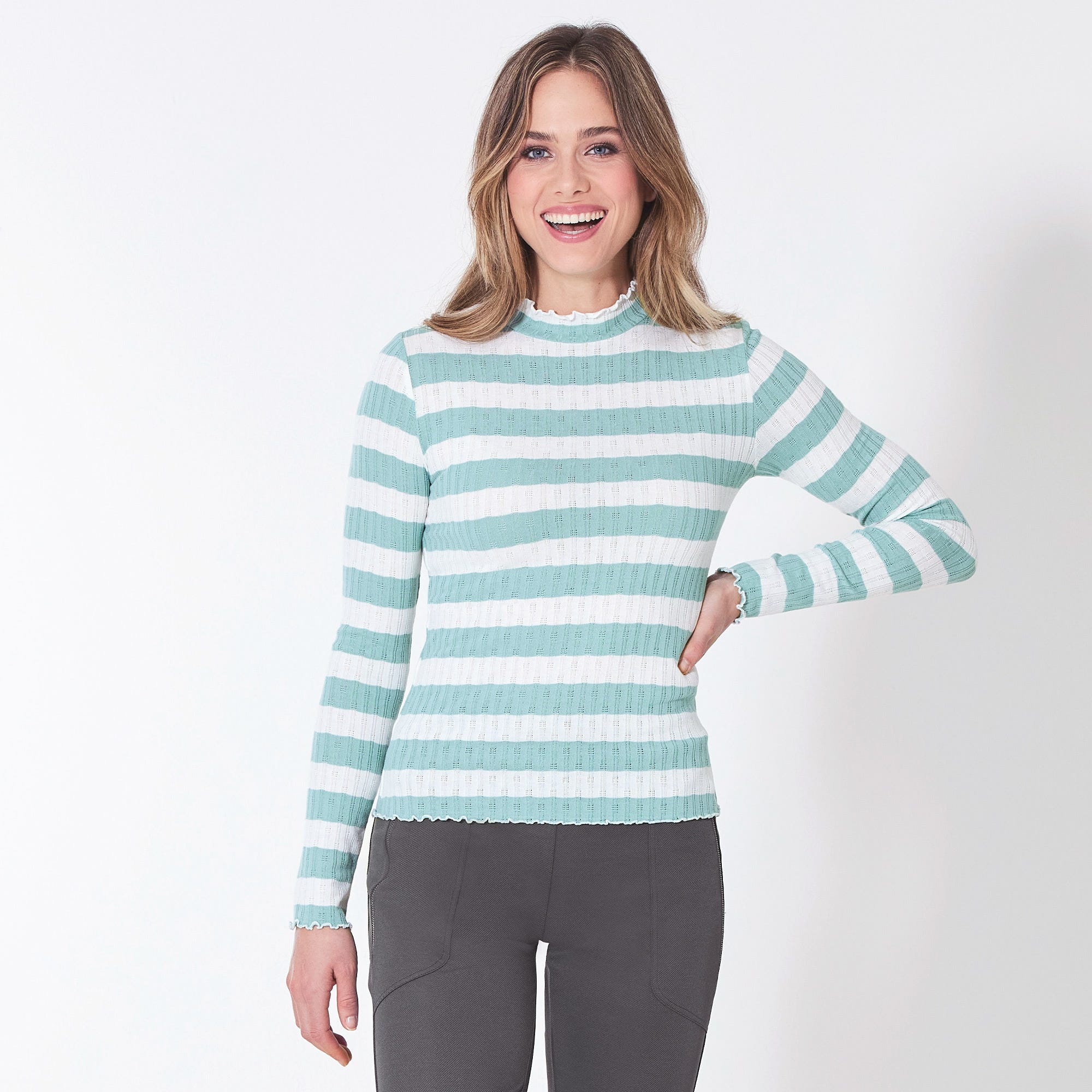 Damen-Pullover mit Streifenmuster