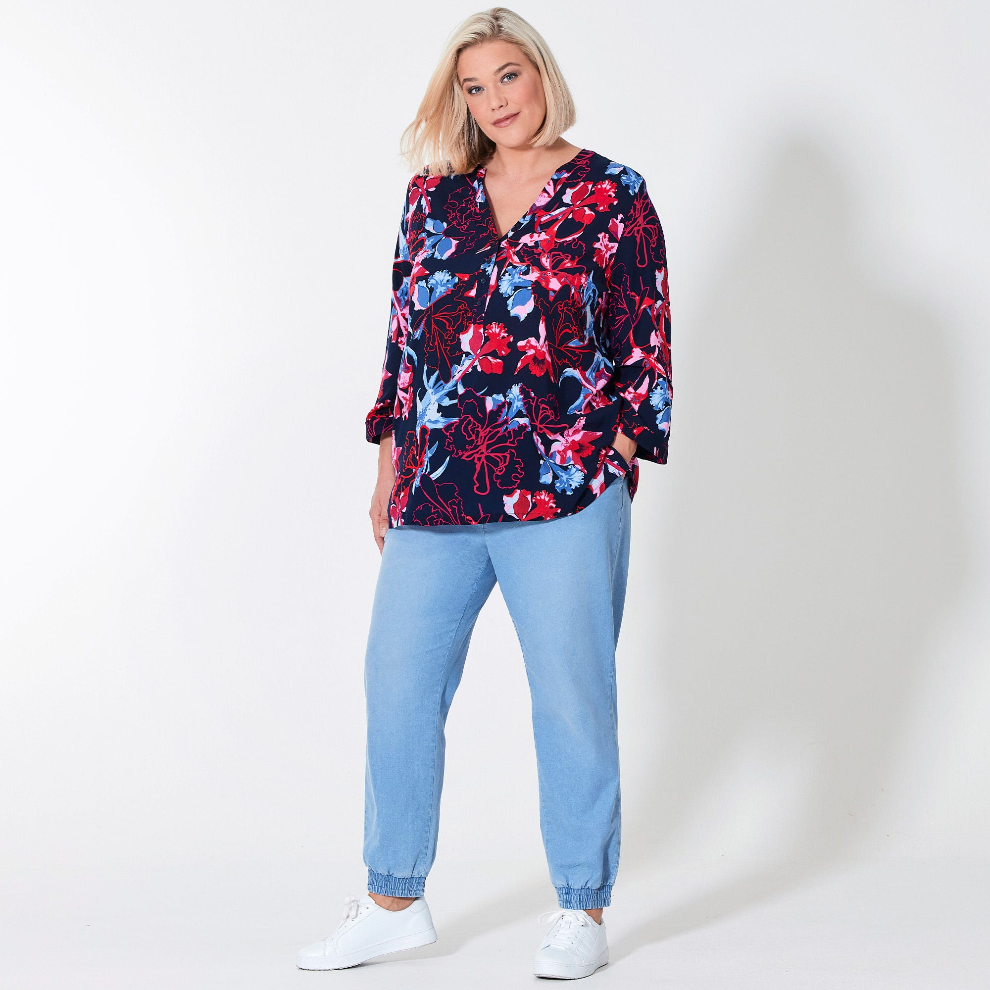 Damen-Jeans mit Bündchen, große Größen