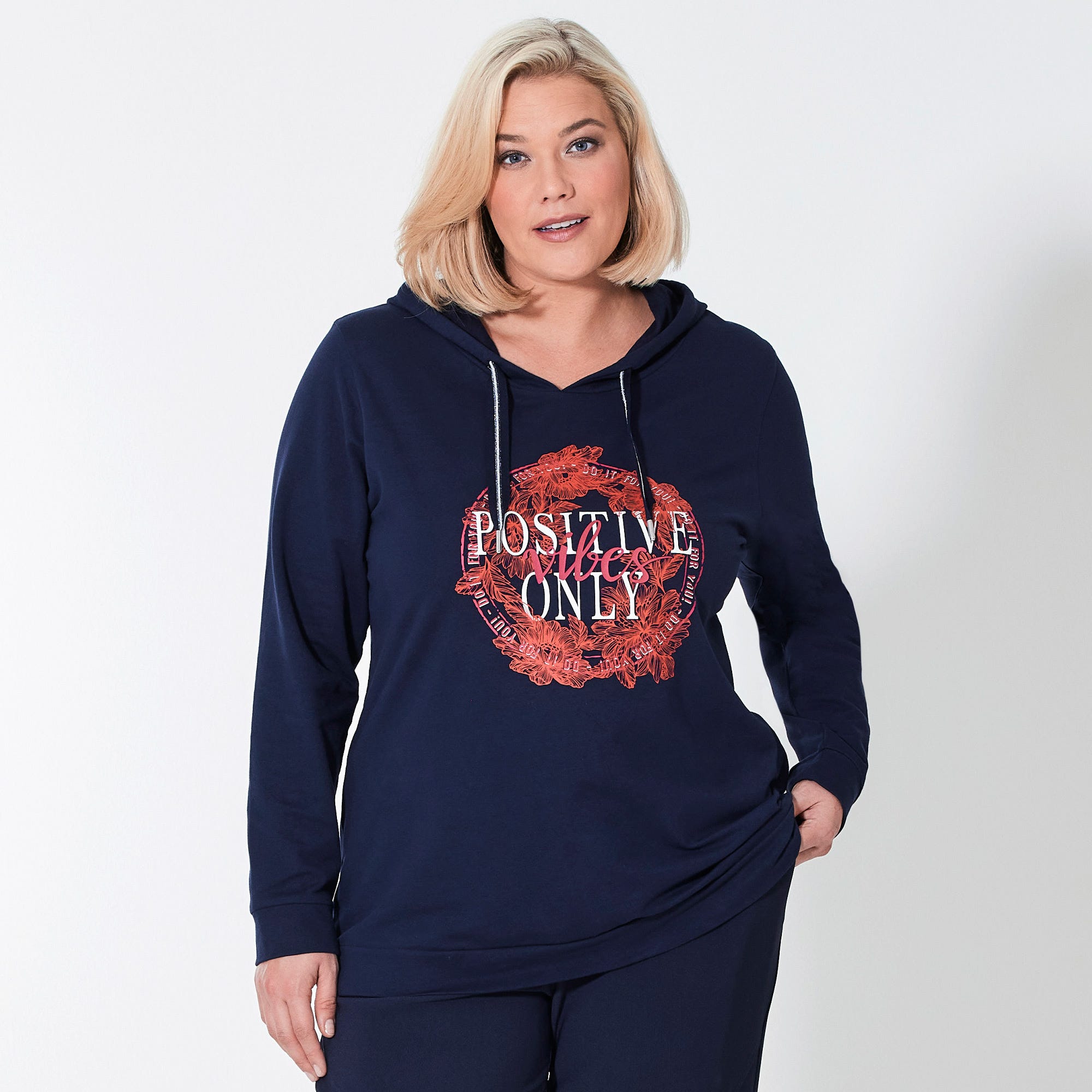 Damen-Sweatshirt mit Kapuze, große Größen