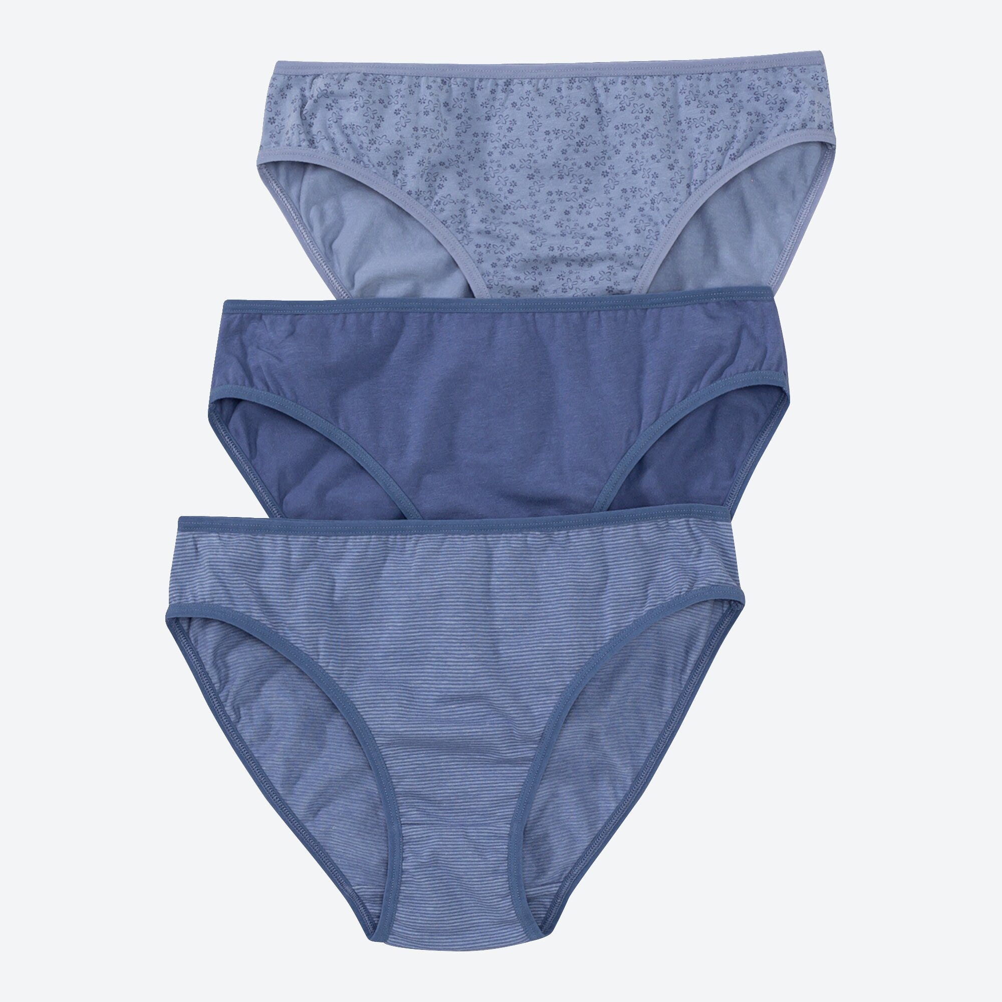 Damen-Minislip mit Mille-Fleur-Muster, 3er-Pack