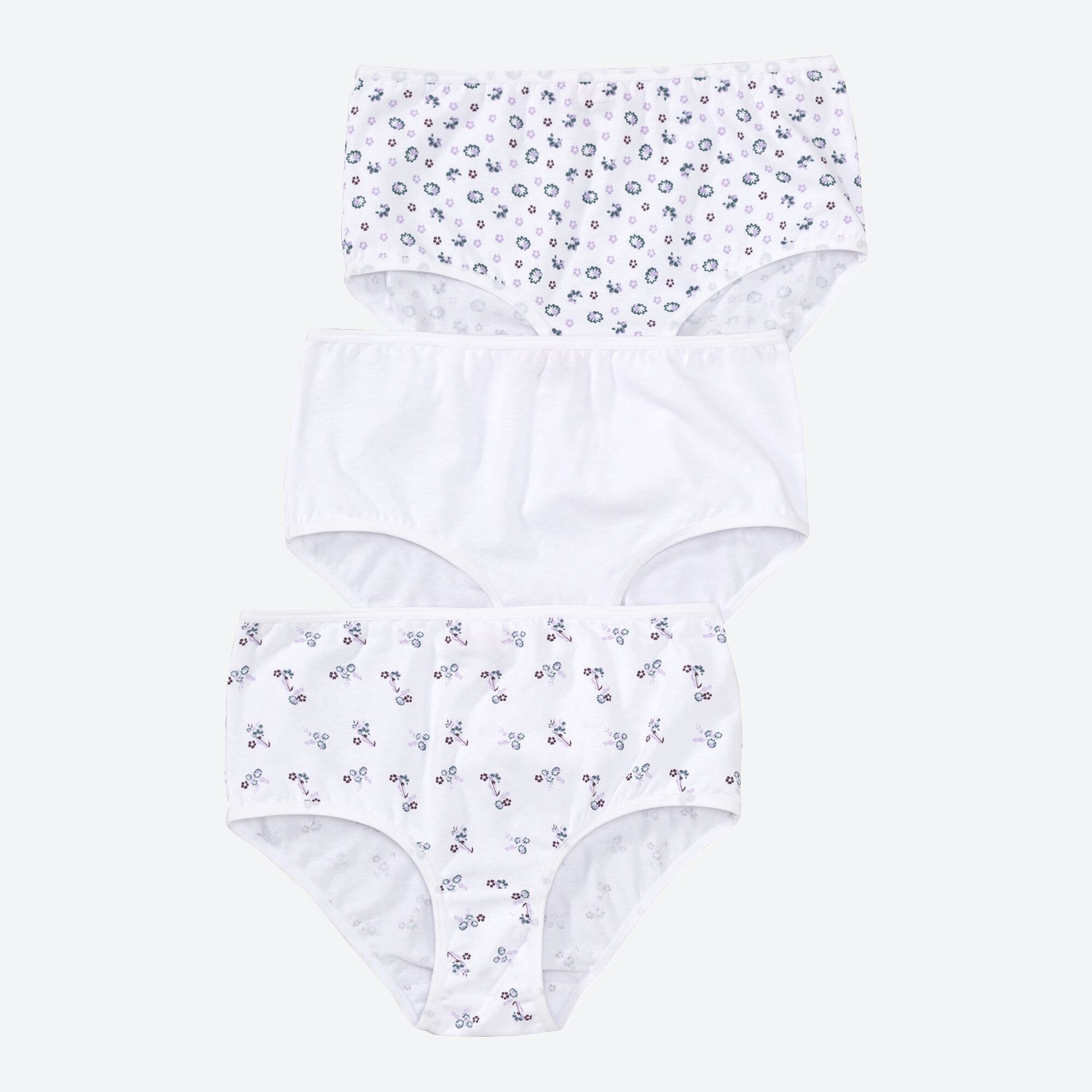 Damen-Taillenslip mit Blumen, 3er-Pack