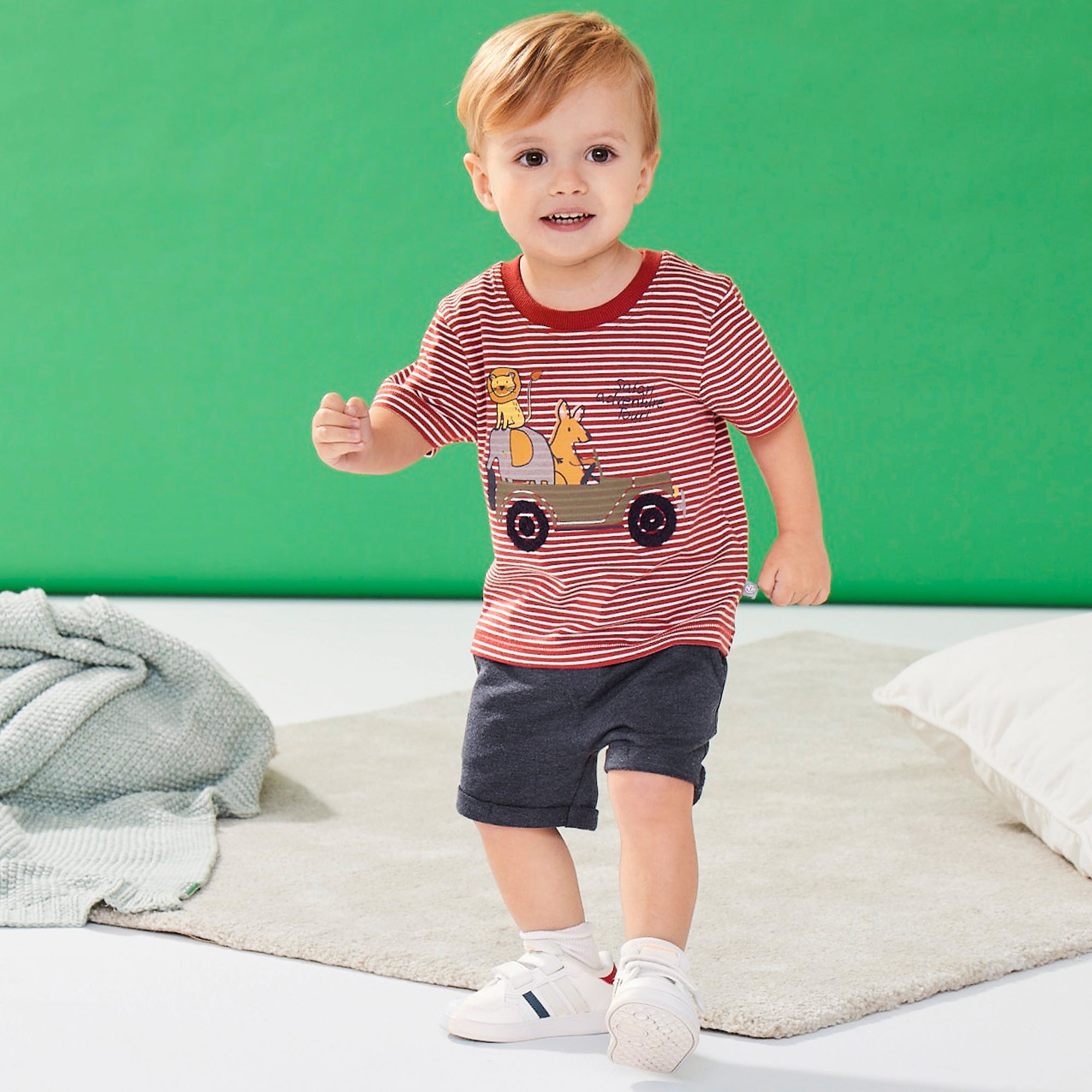 Baby-Jungen-Shorts in Melange-Optik