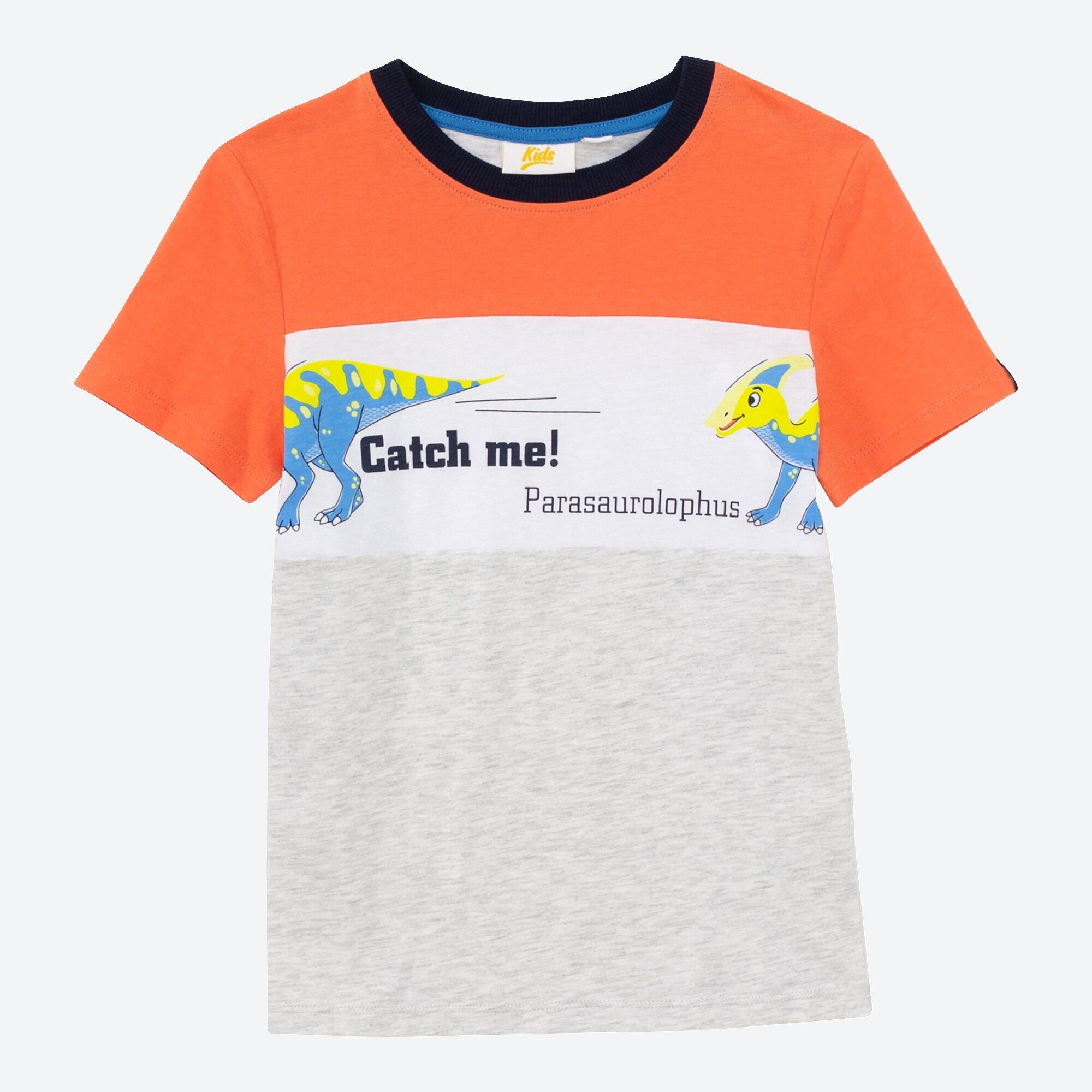 Jungen-T-Shirt mit Blockstreifen-Design