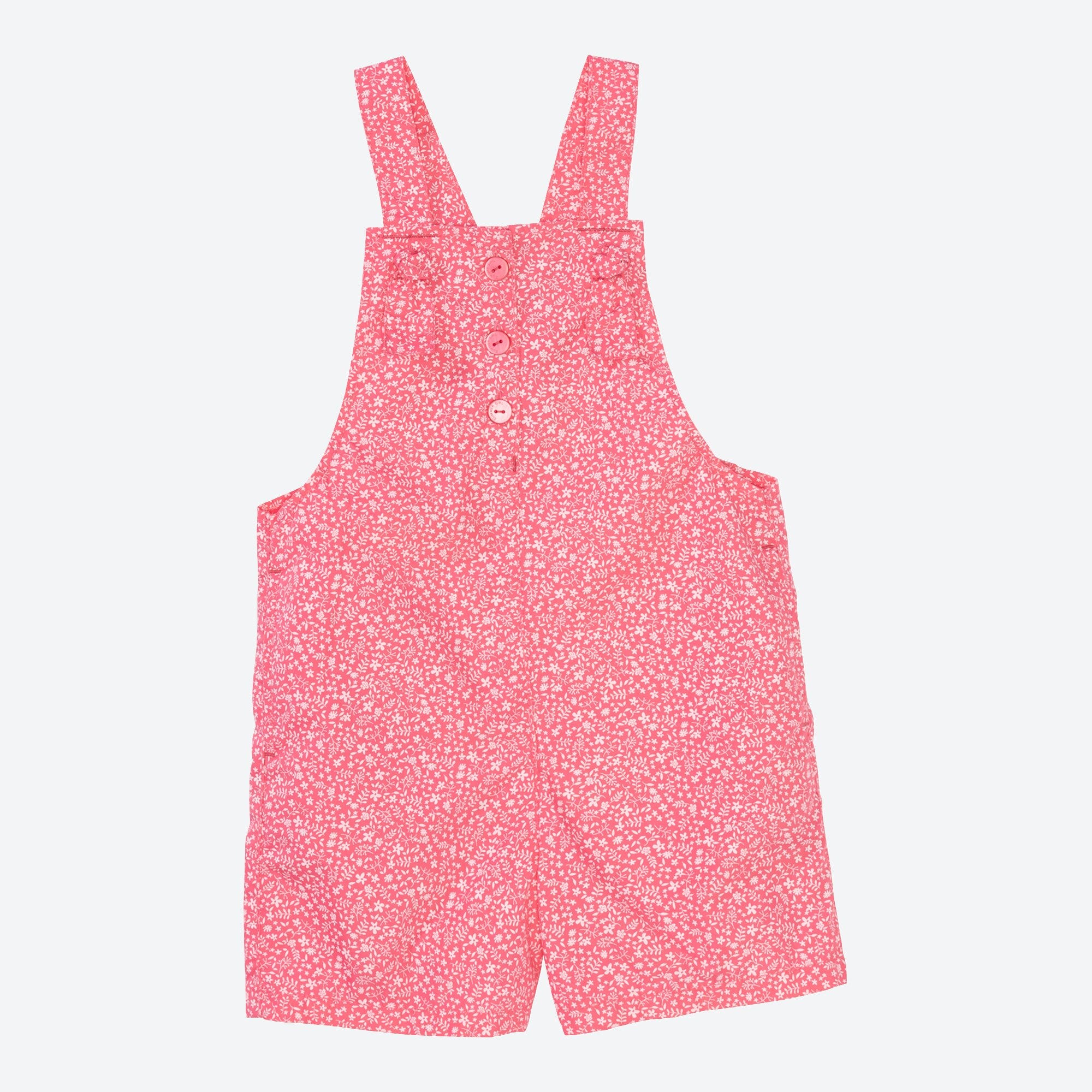 Mädchen-Latz-Shorts mit Blümchen-Muster