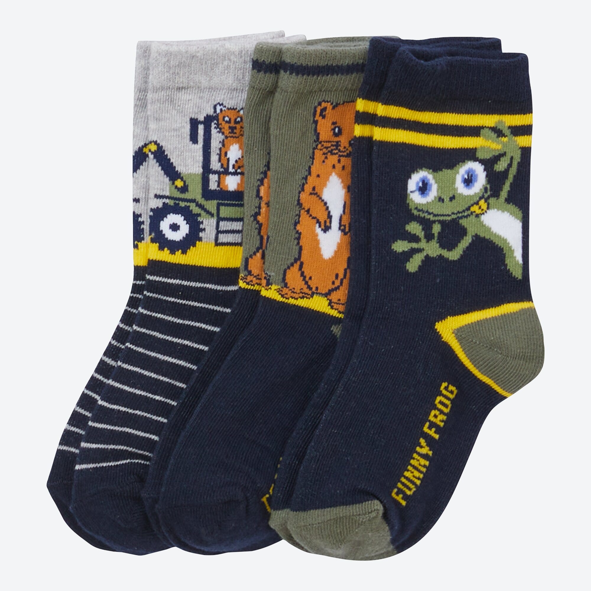 Jungen-Socken mit Tiermotiven, 3er-Pack