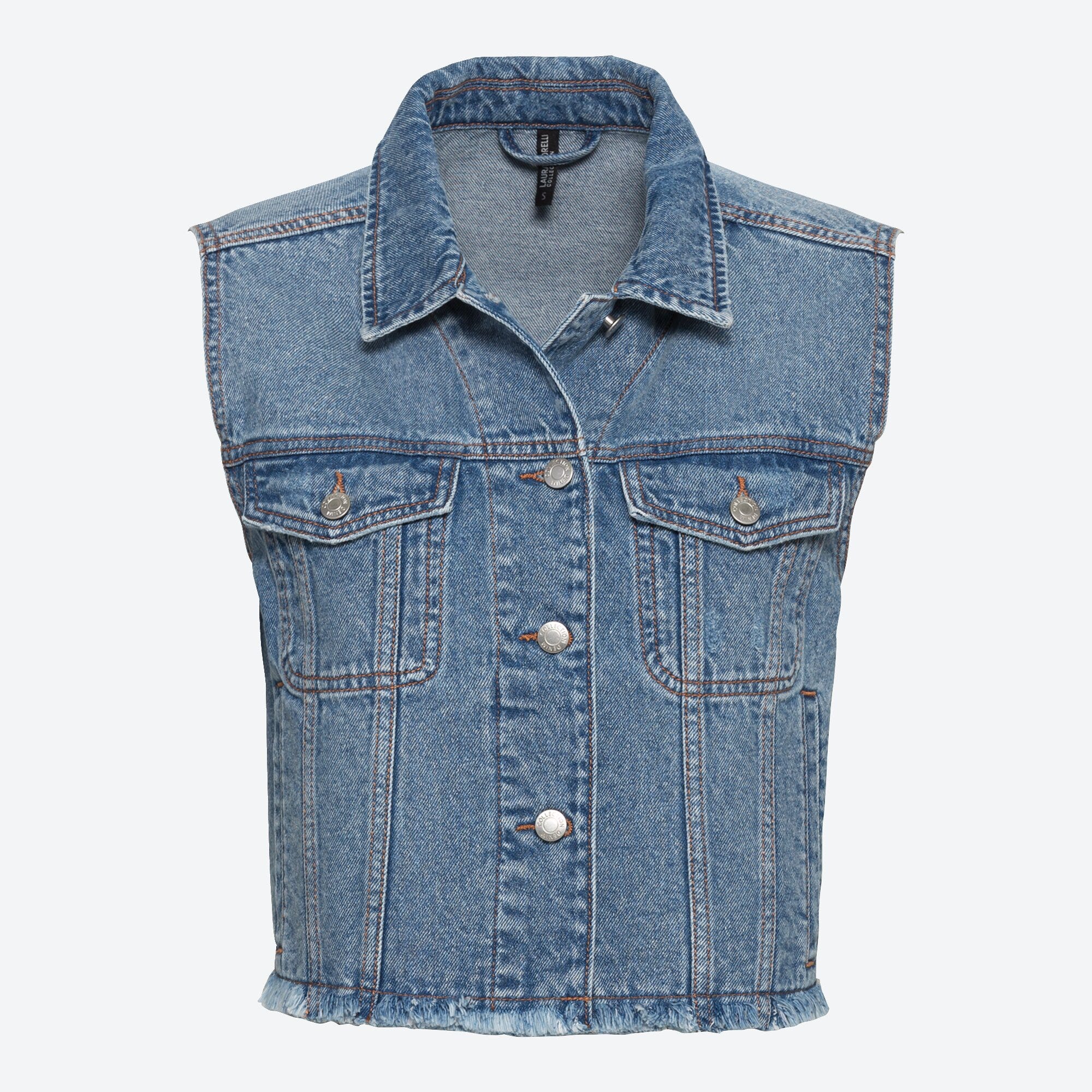 Damen-Jeans-Weste mit 2 Brusttaschen