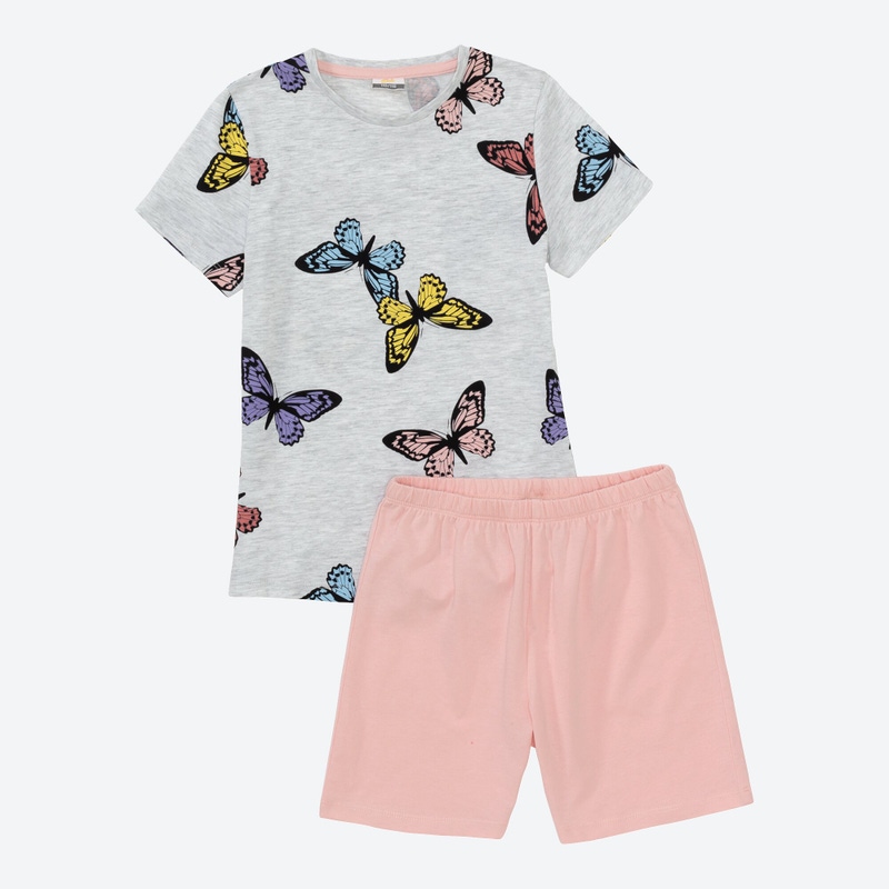 Mädchen-Shorty mit Schmetterlings-Design, 2-teilig