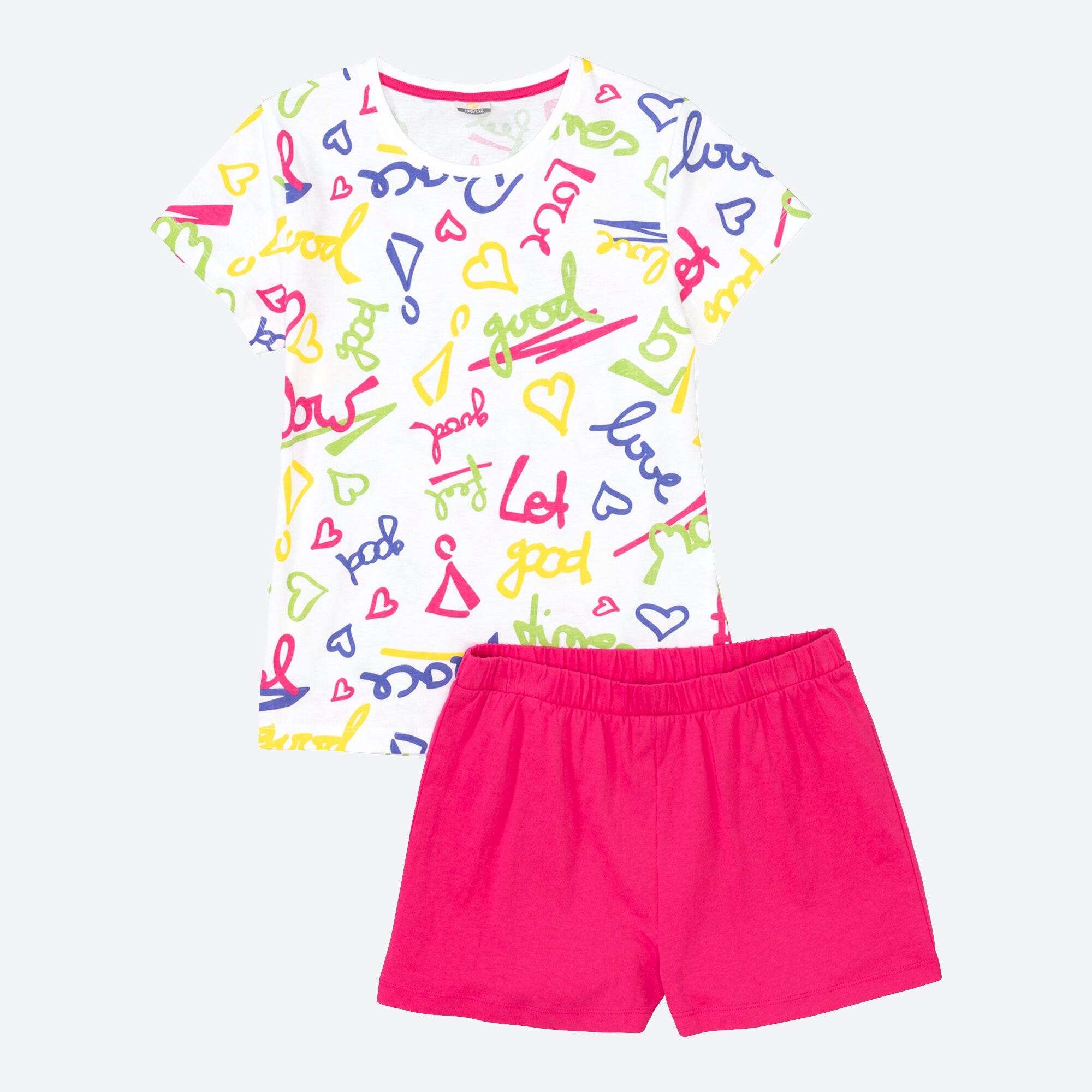 Mädchen-Shorty mit coolem Muster, 2-teilig