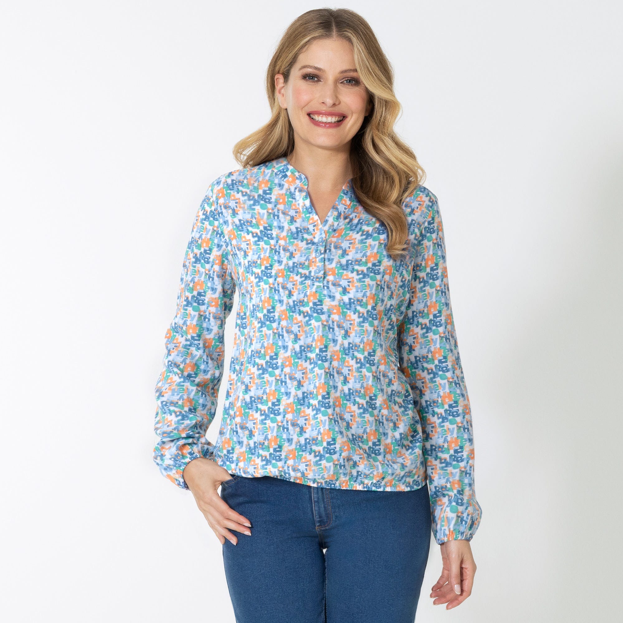 Damen-Bluse mit elastischen Bündchen