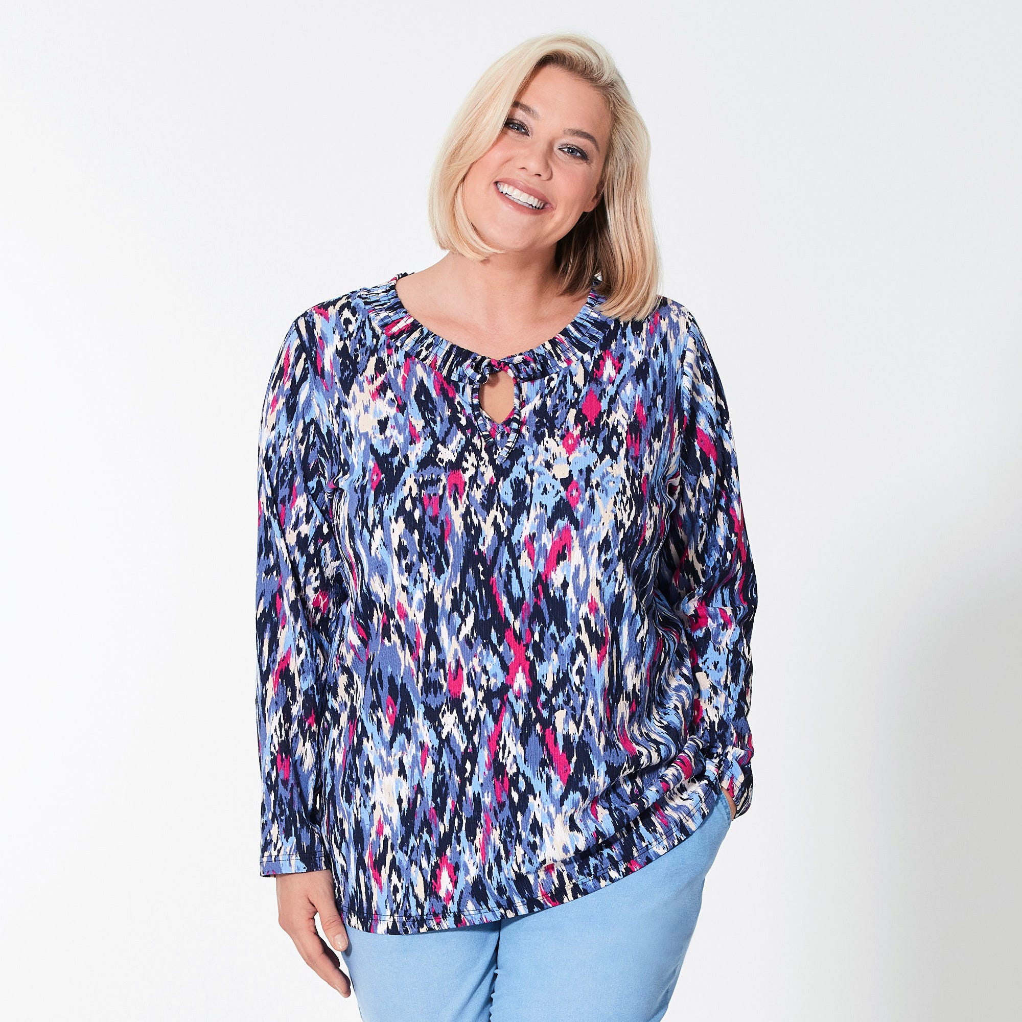 Damen-Shirt mit Bindebändern, große Größen