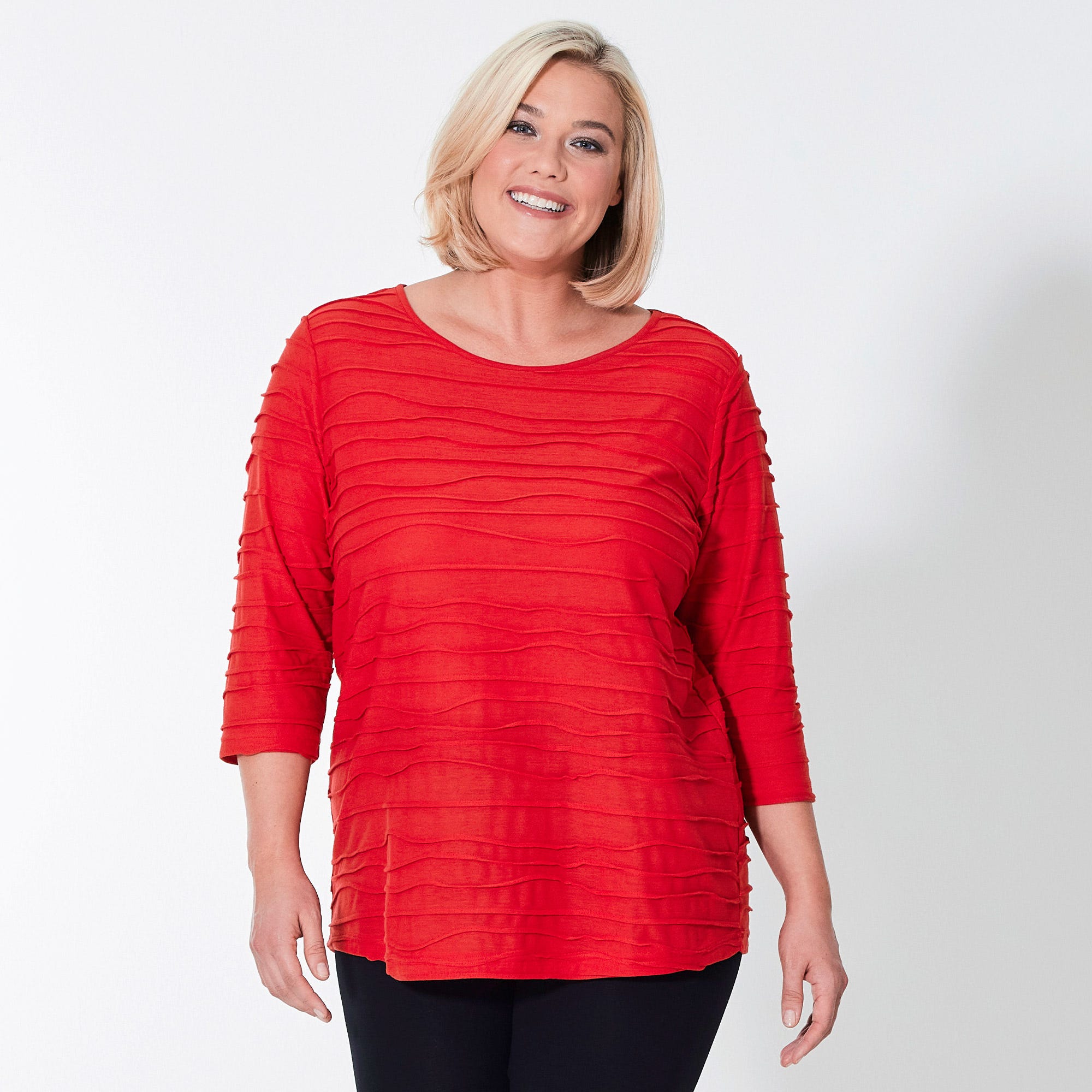 Damen-Shirt mit Struktur-Muster, große Größen