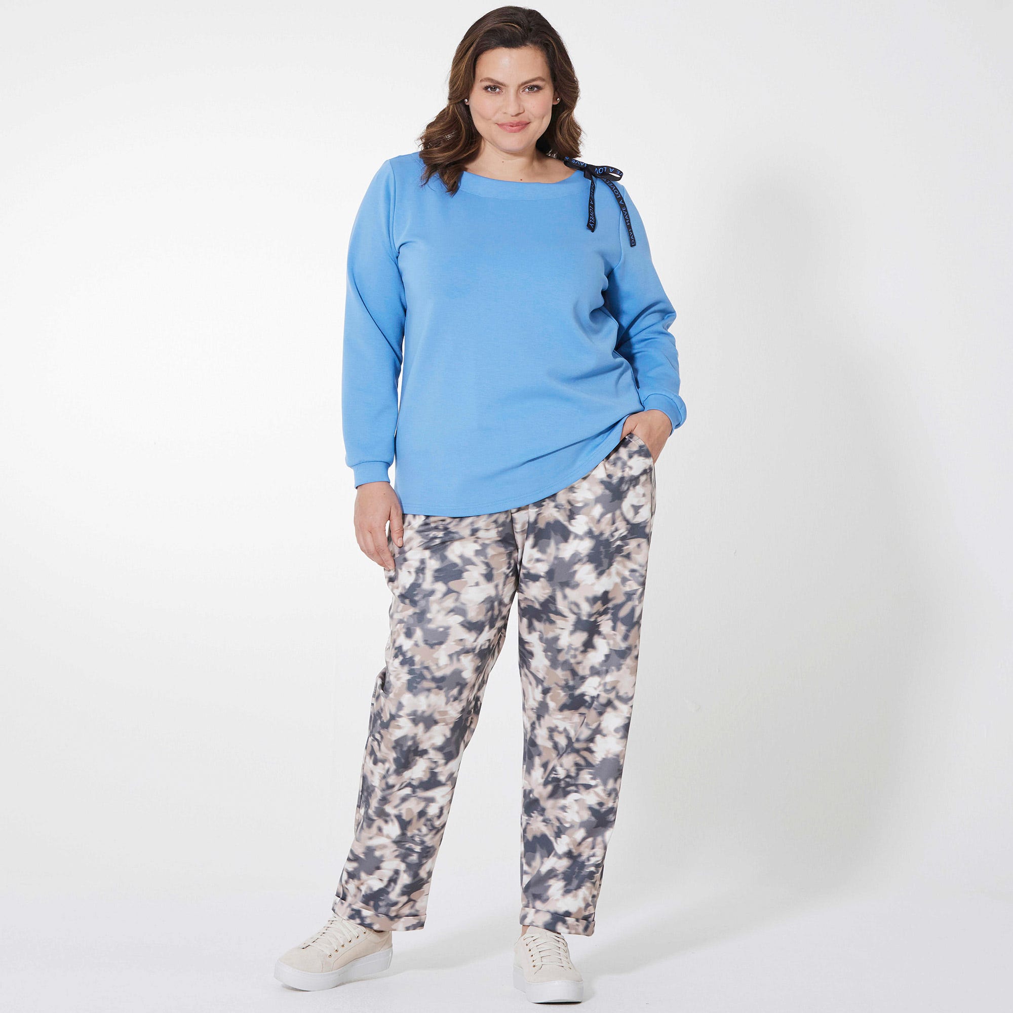 Damen-Joggpants mit Batik-Muster, große Größen