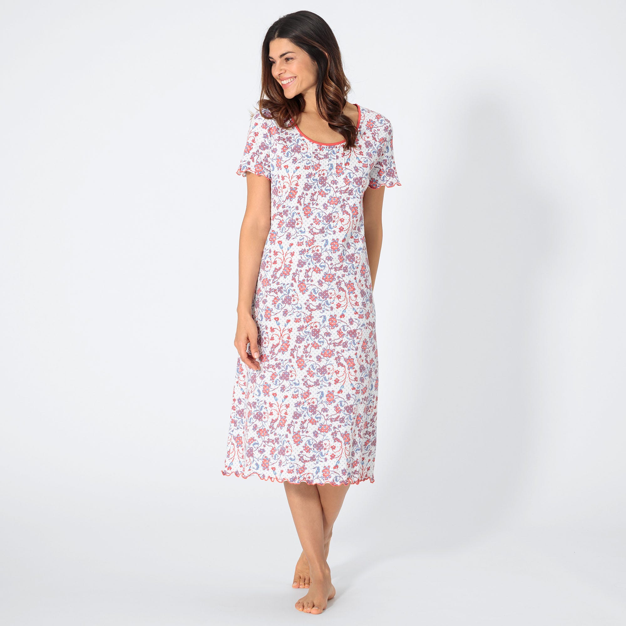 Damen-Nachthemd mit floralem Muster