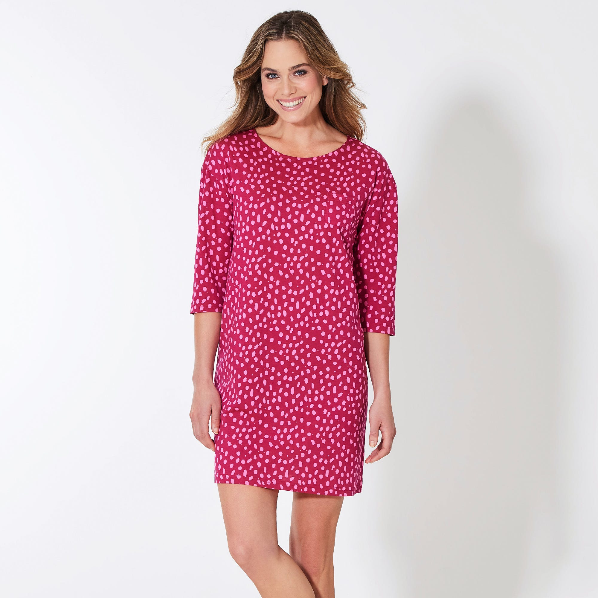 Damen-Nachthemd mit Tupfen-Muster