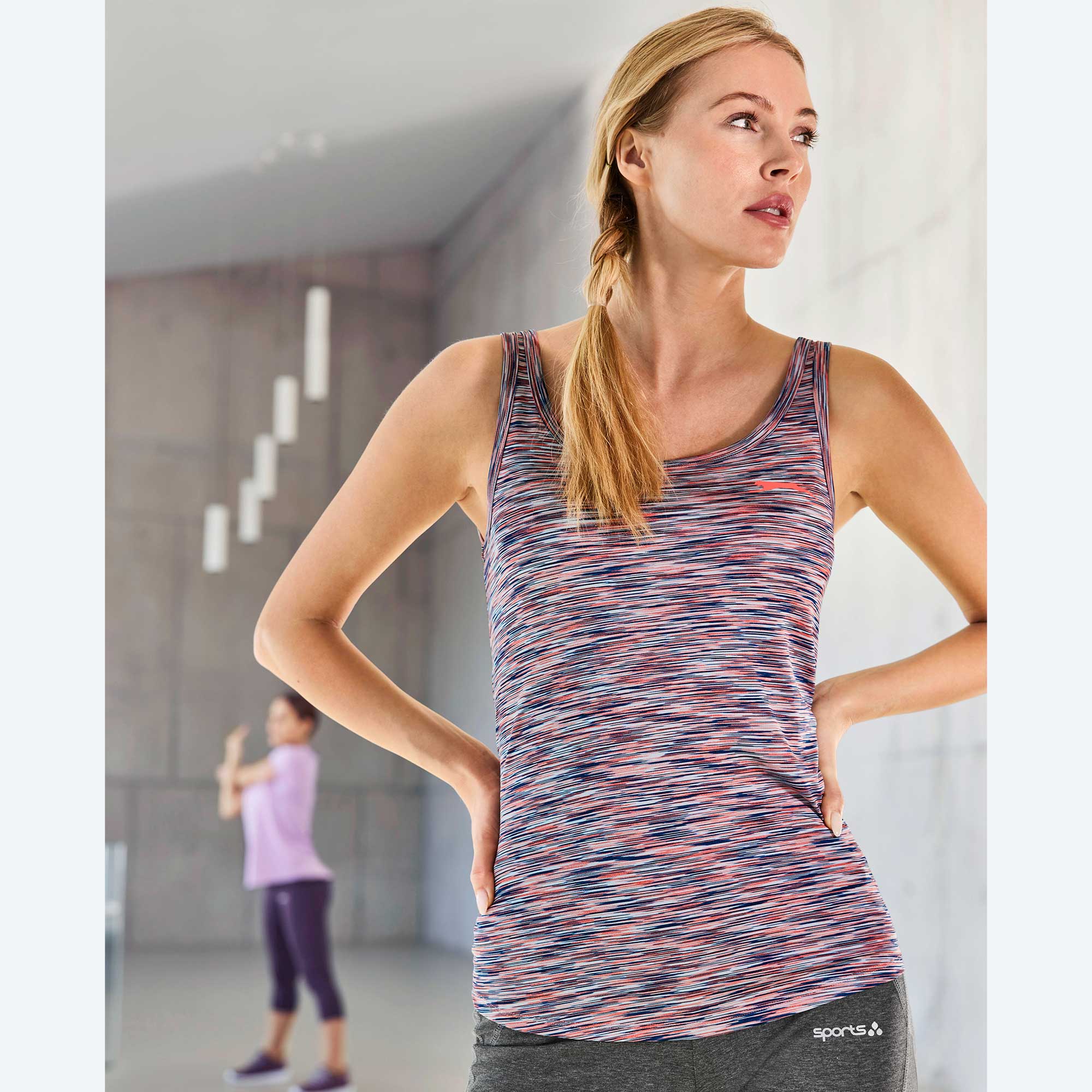 Damen-Fitness-Top mit abgerundetem Saum