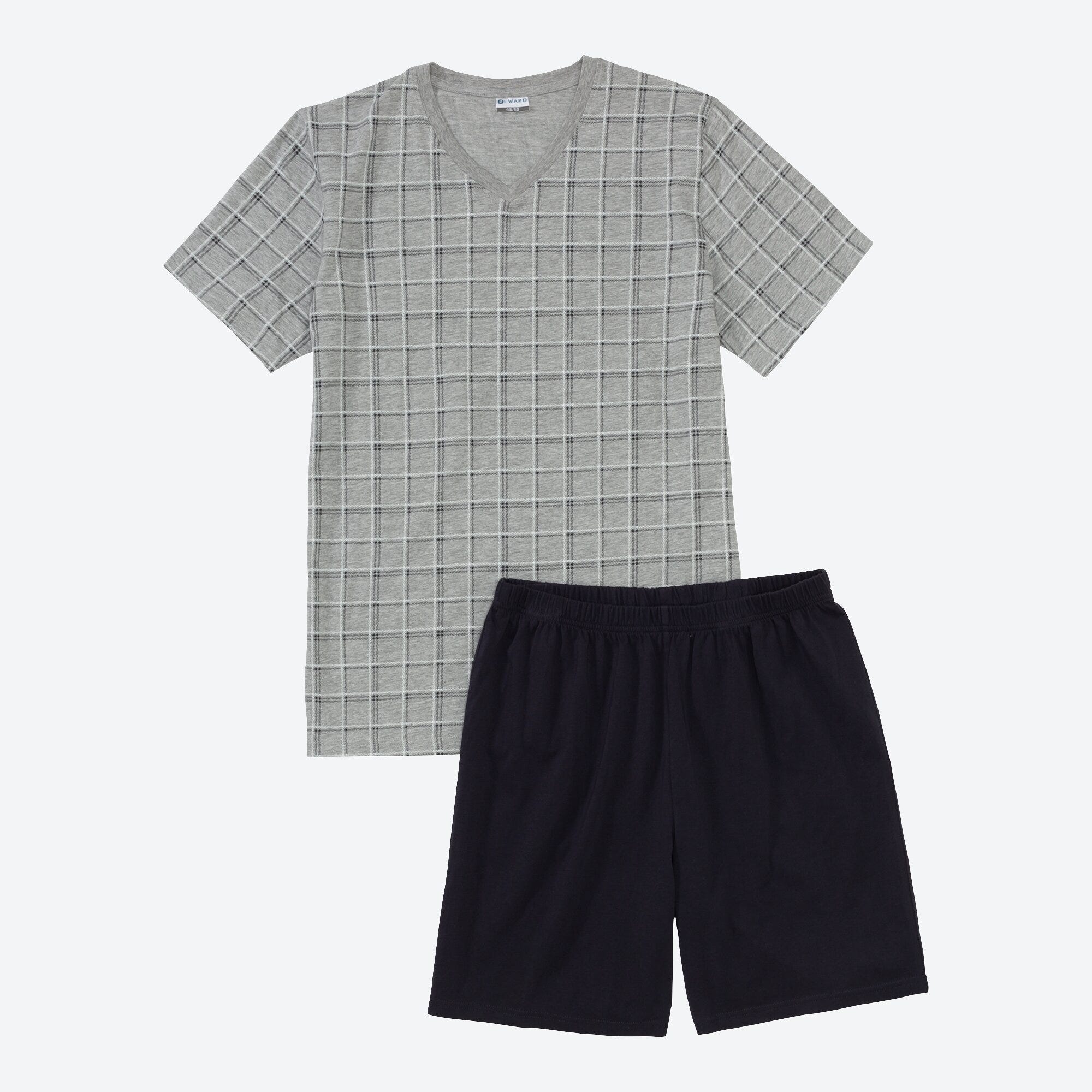 Herren-Shorty mit Karomuster, 2-teilig