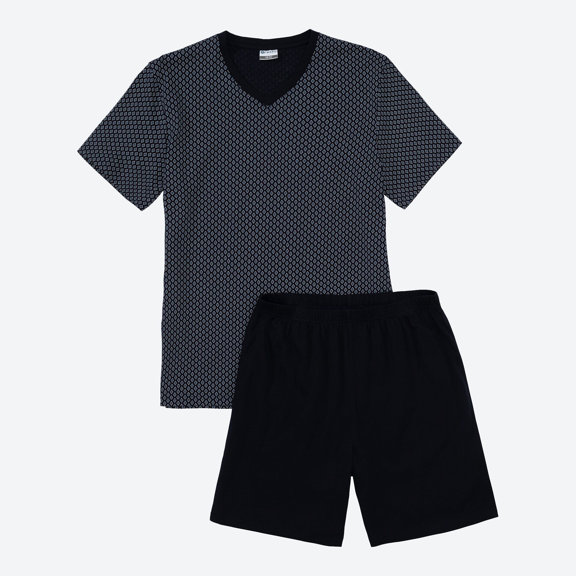 Herren-Shorty mit Rauten-Design, 2-teilig