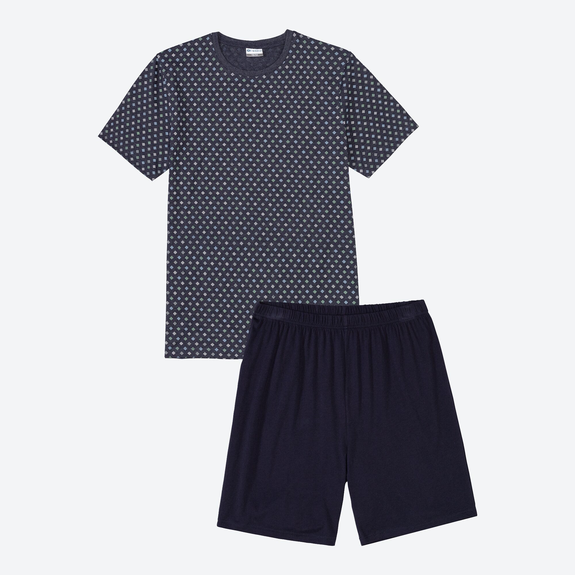 Herren-Shorty mit Kästchen-Muster, 2-teilig