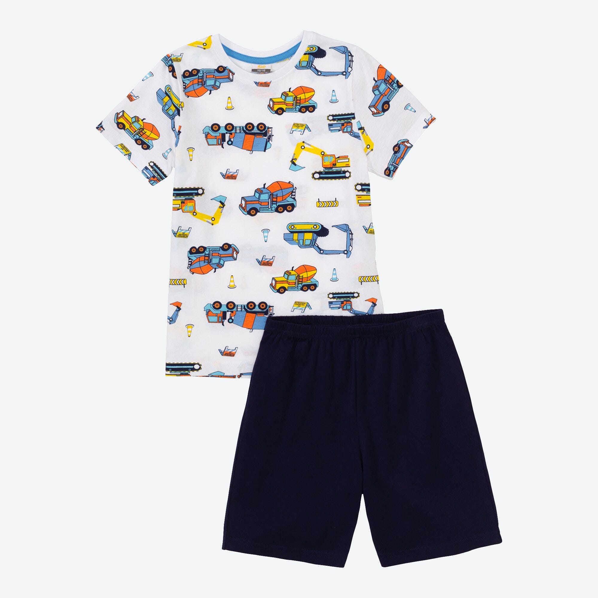 Jungen-Shorty mit Baustellen-Fahrzeugen, 2-teilig