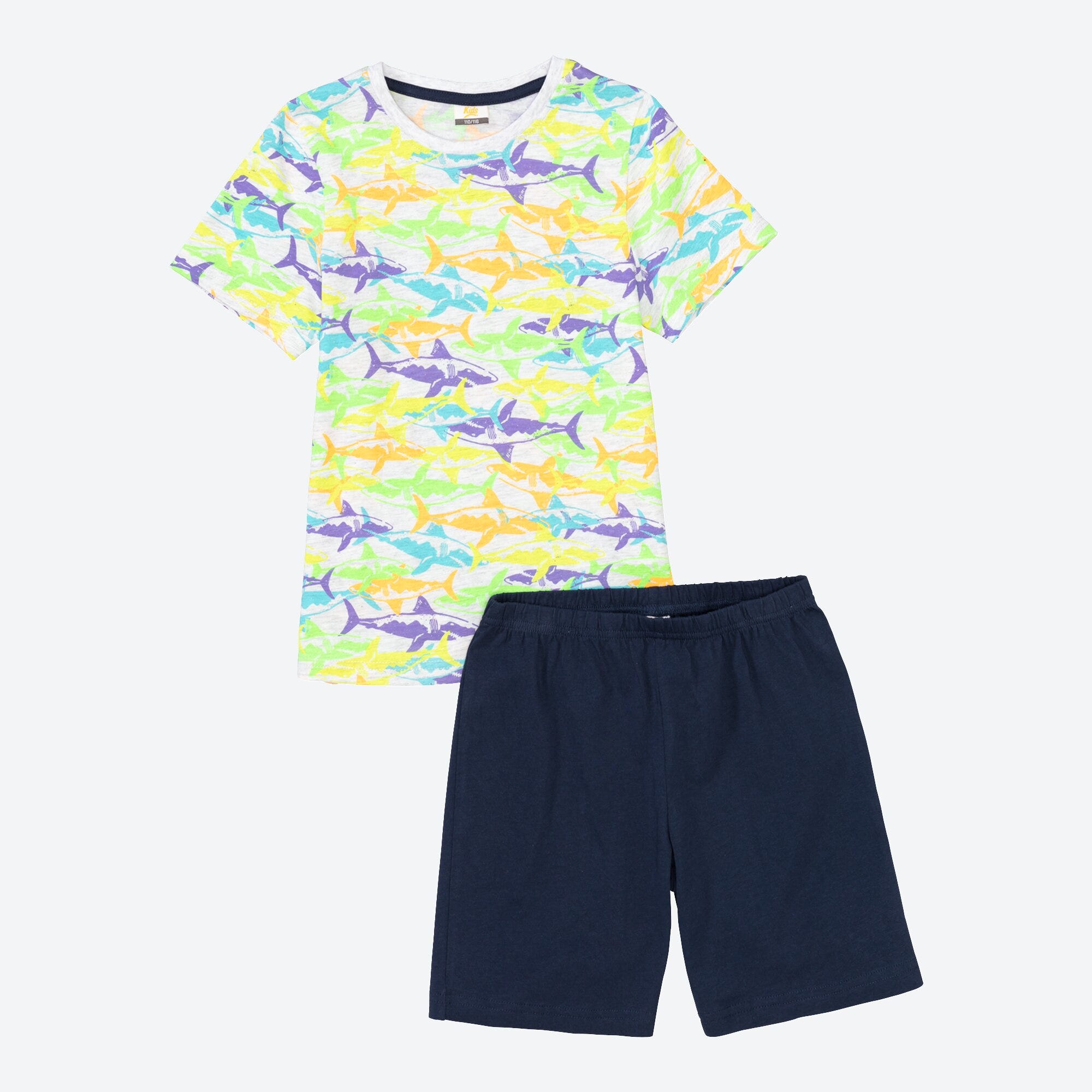 Jungen-Shorty mit Hai-Muster, 2-teilig
