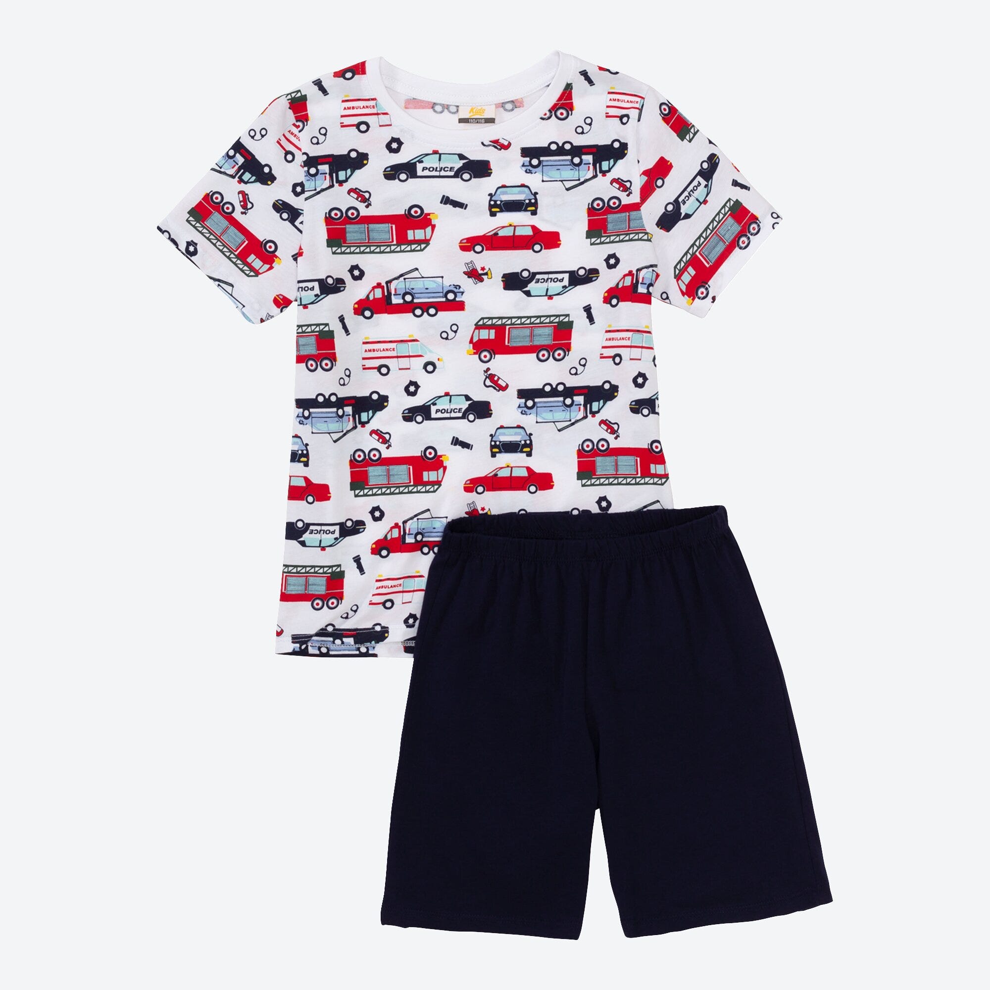 Jungen-Shorty mit Rettungsfahrzeugen, 2-teilig