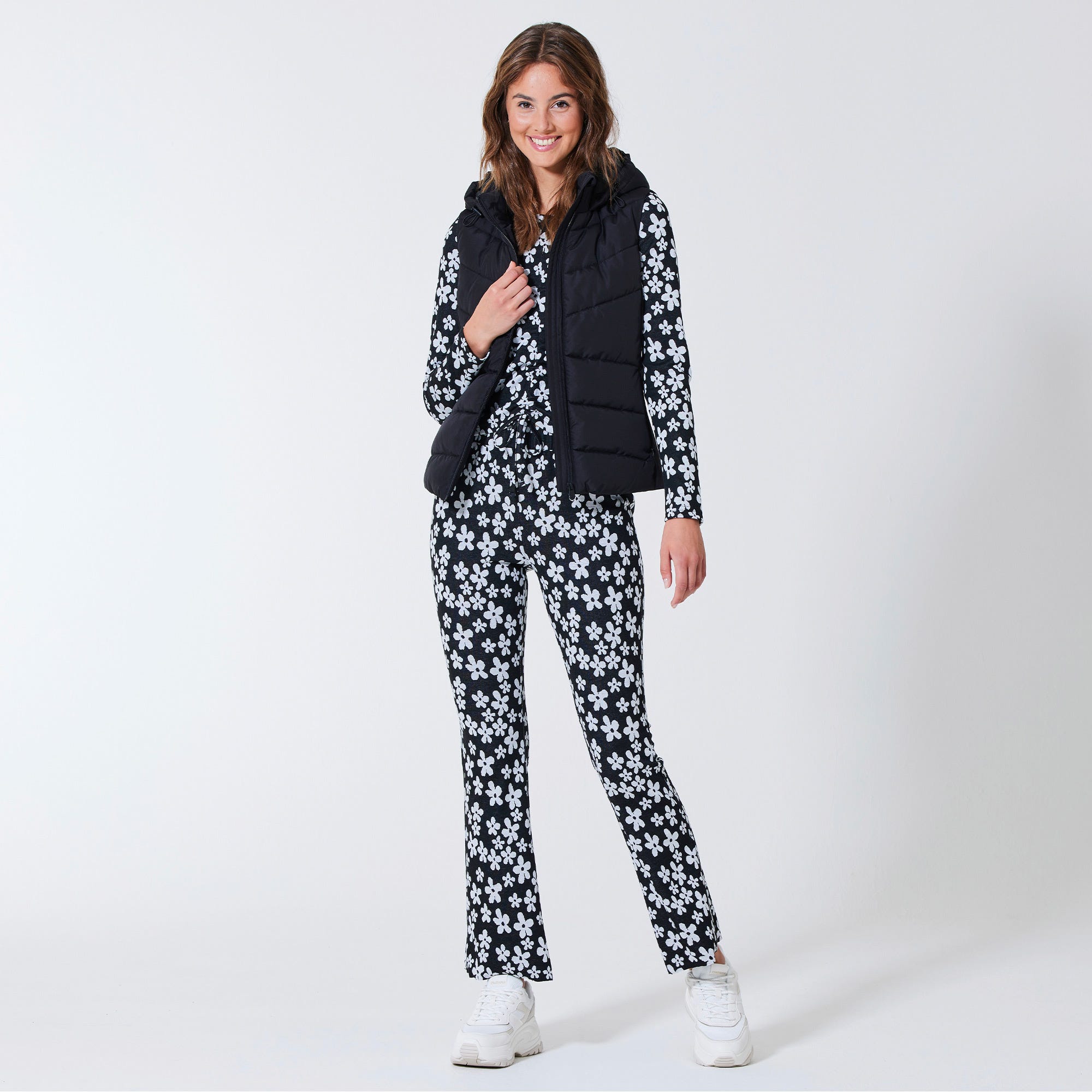 Damen-Leggings mit Blumenmuster