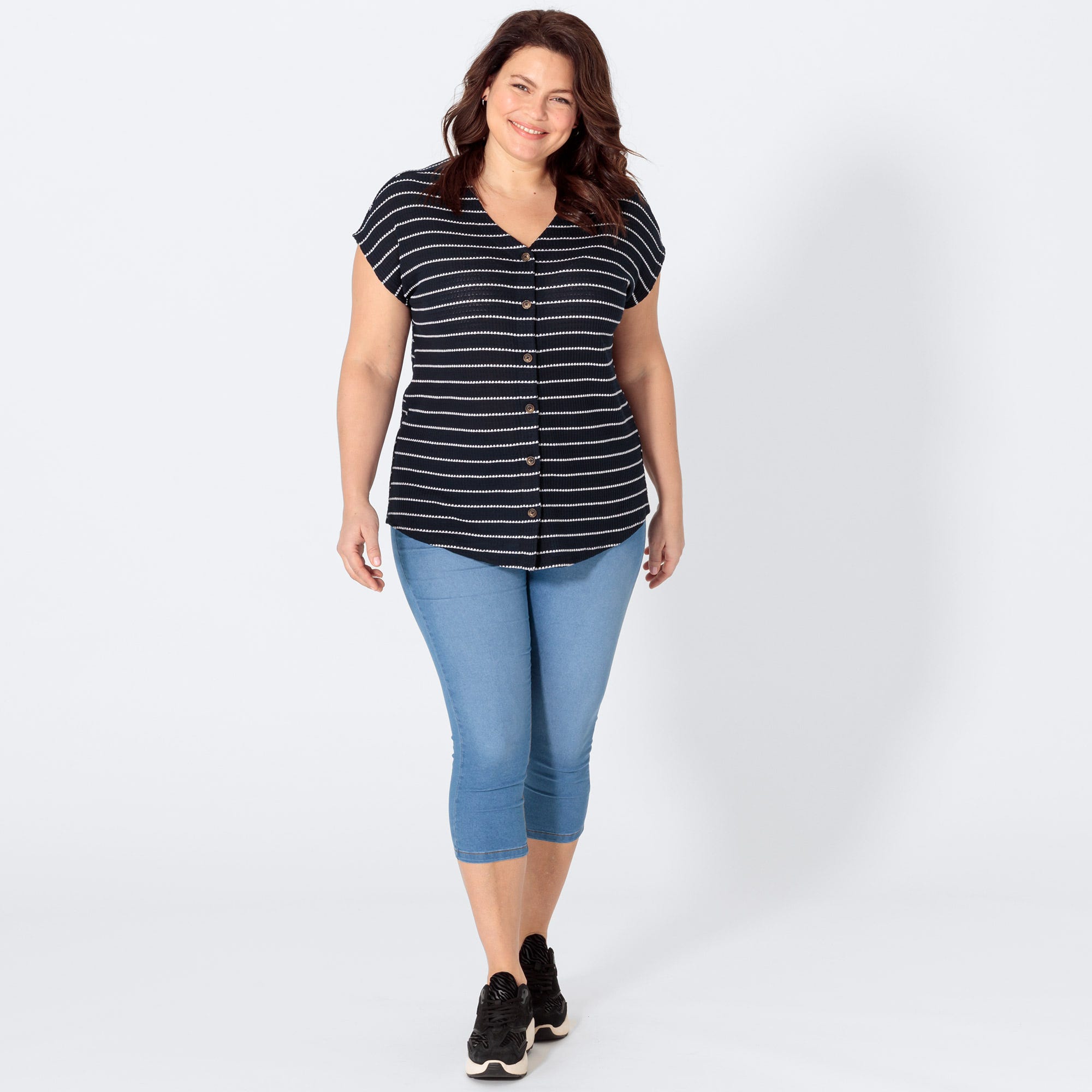 Damen-Jeans mit heller Waschung, große Größen