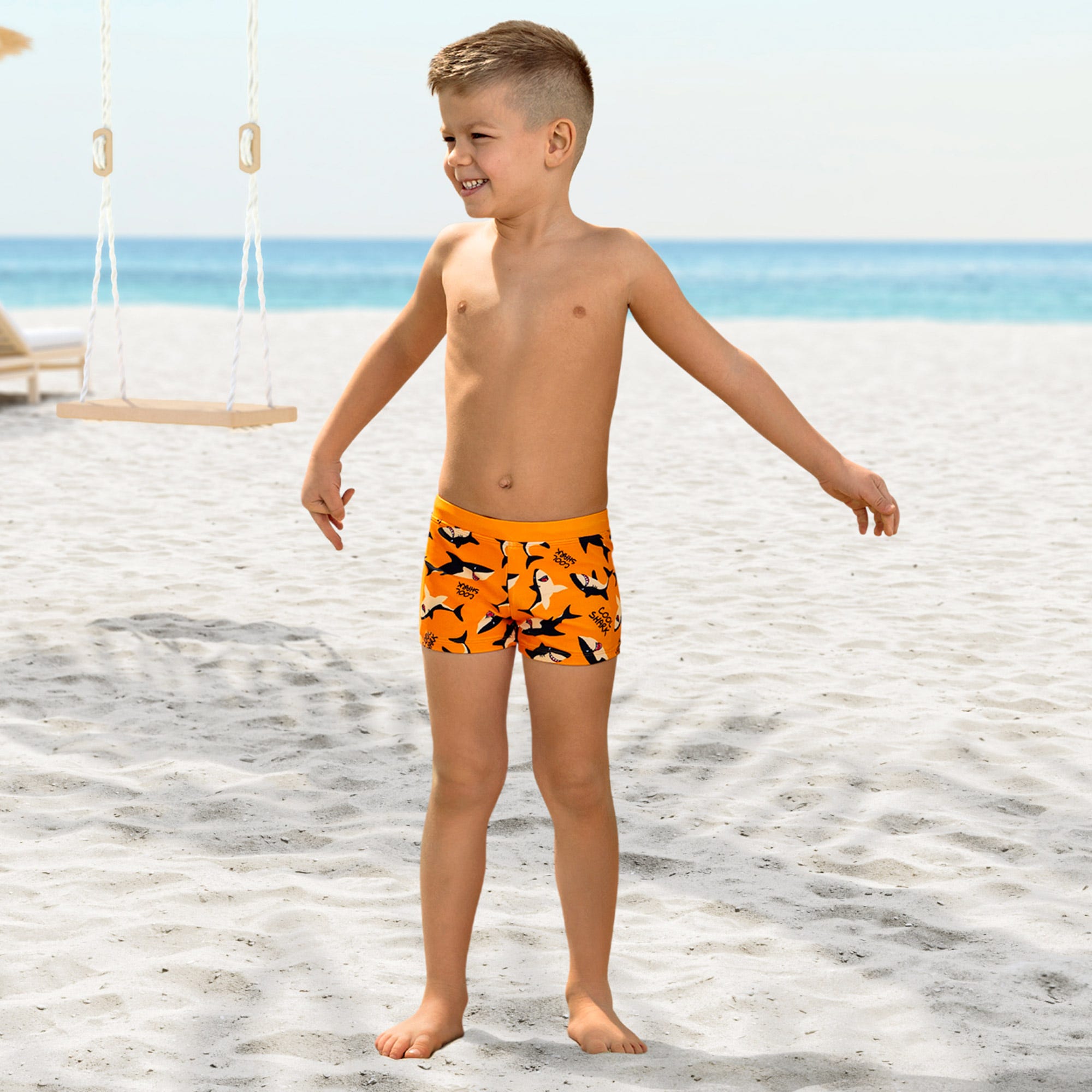 Jungen-Badehose mit Hai-Muster