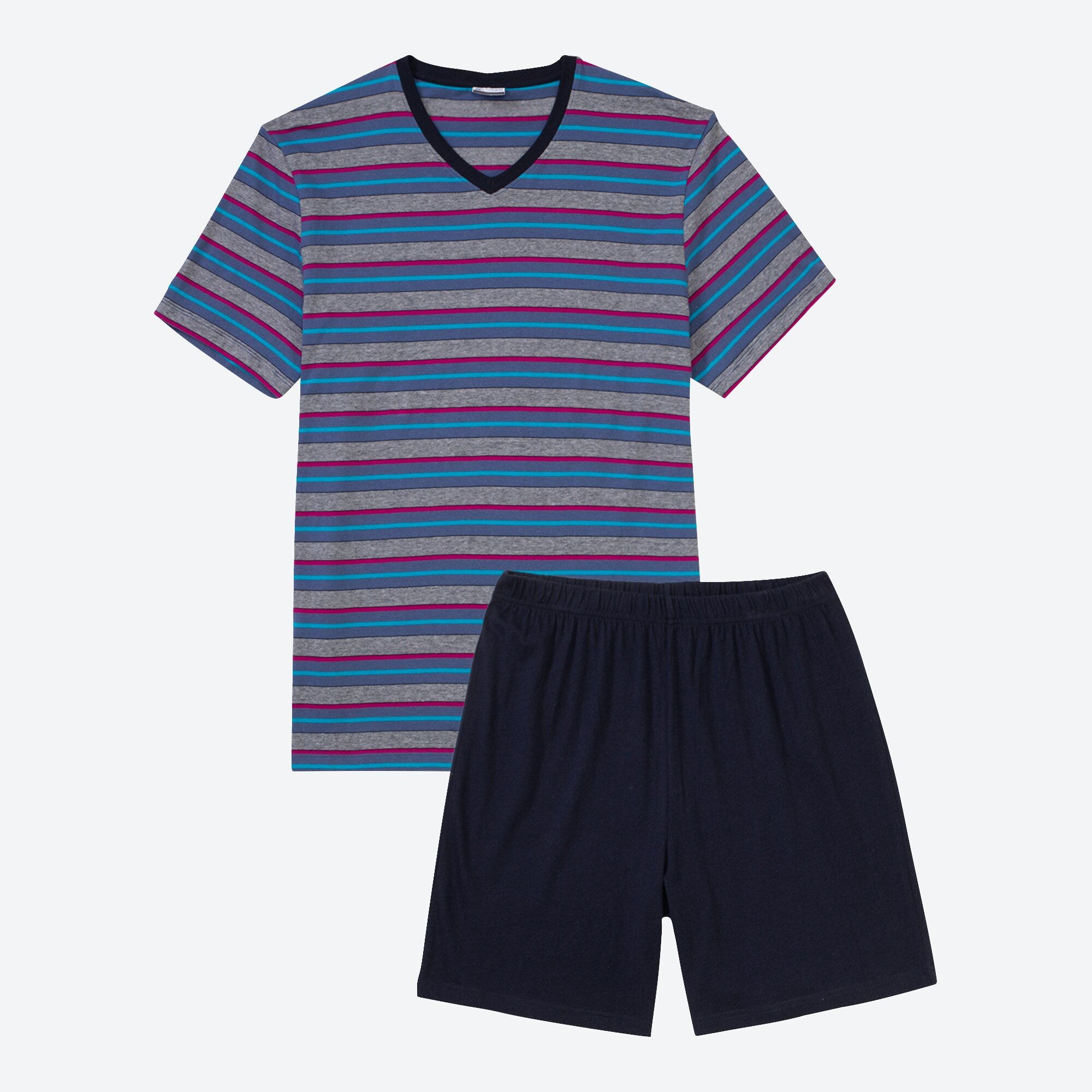 Herren-Shorty mit Ringelmuster, 2-teilig
