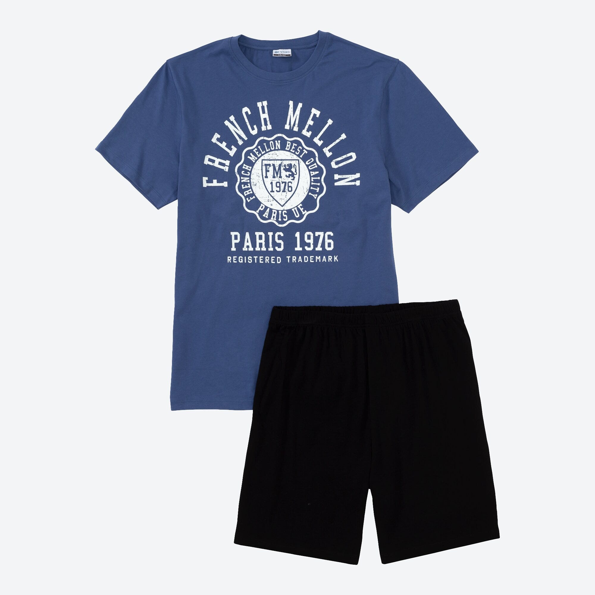 Herren-Shorty mit Frontaufdruck, 2-teilig