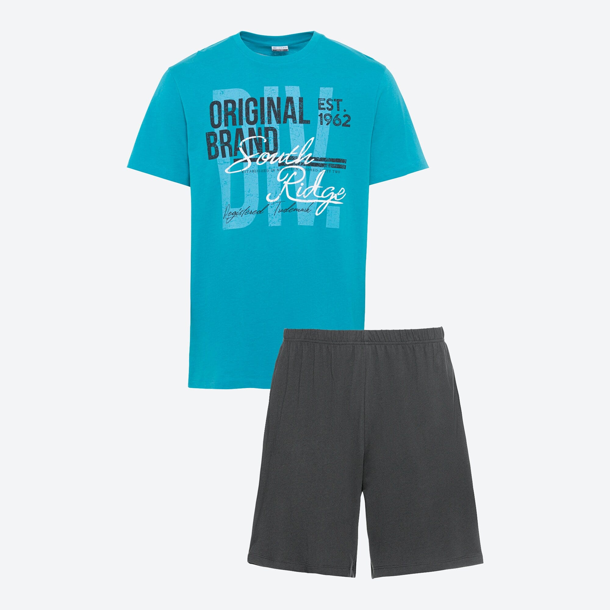 Herren-Shorty mit Frontaufdruck, 2-teilig