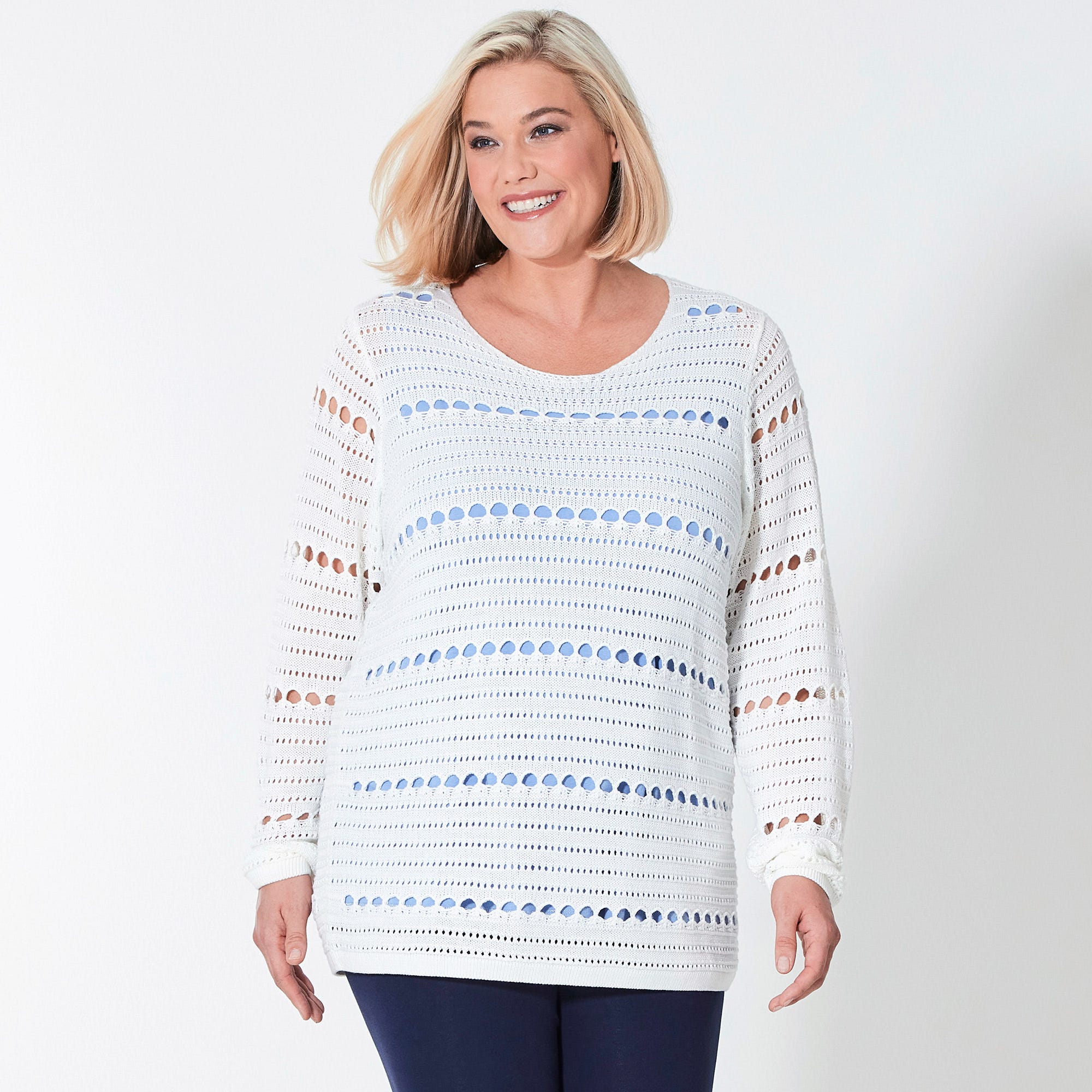 Damen-Pullover mit Strickmuster, große Größen