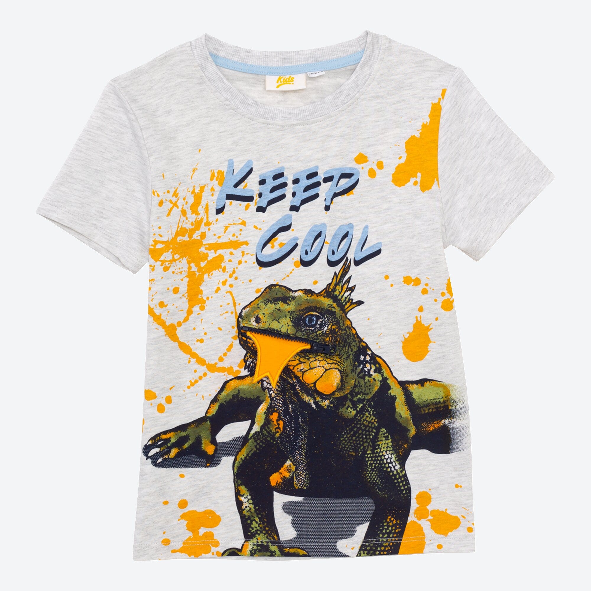 Jungen-T-Shirt mit Leguan-Frontaufdruck