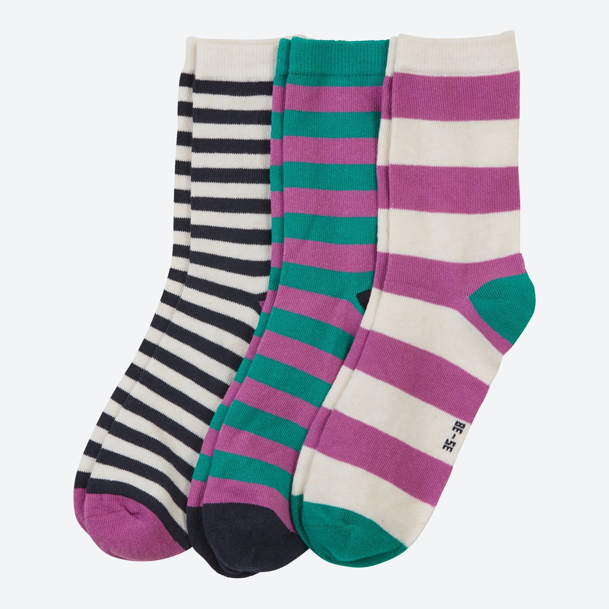 Damen-Socken mit Trend-Muster, 3er-Pack