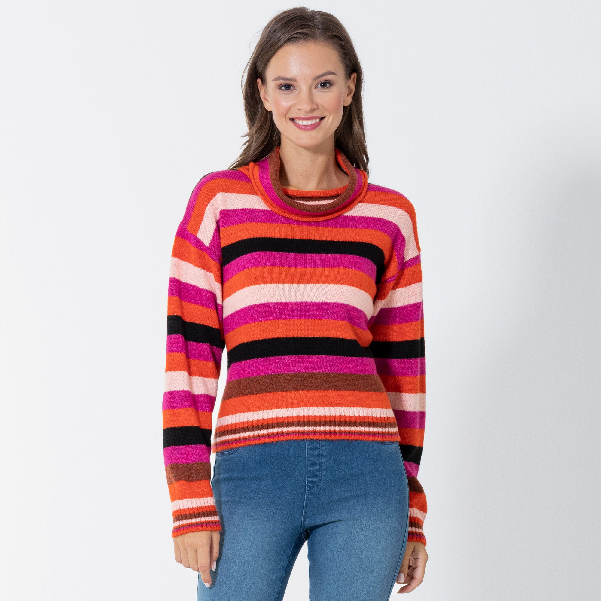 Damen-Pullover mit Streifenmuster