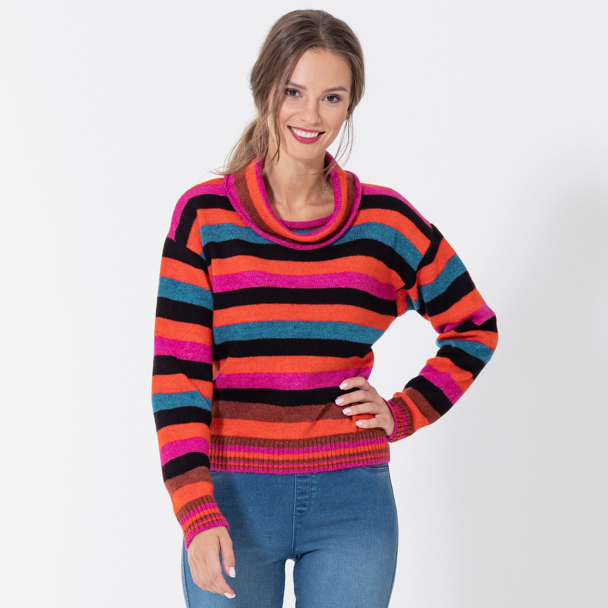 Damen-Pullover mit Streifenmuster